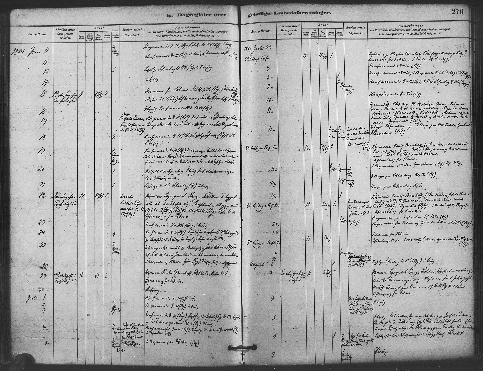 Paulus prestekontor Kirkebøker, AV/SAO-A-10871/F/Fa/L0005: Ministerialbok nr. 5, 1879-1889, s. 276