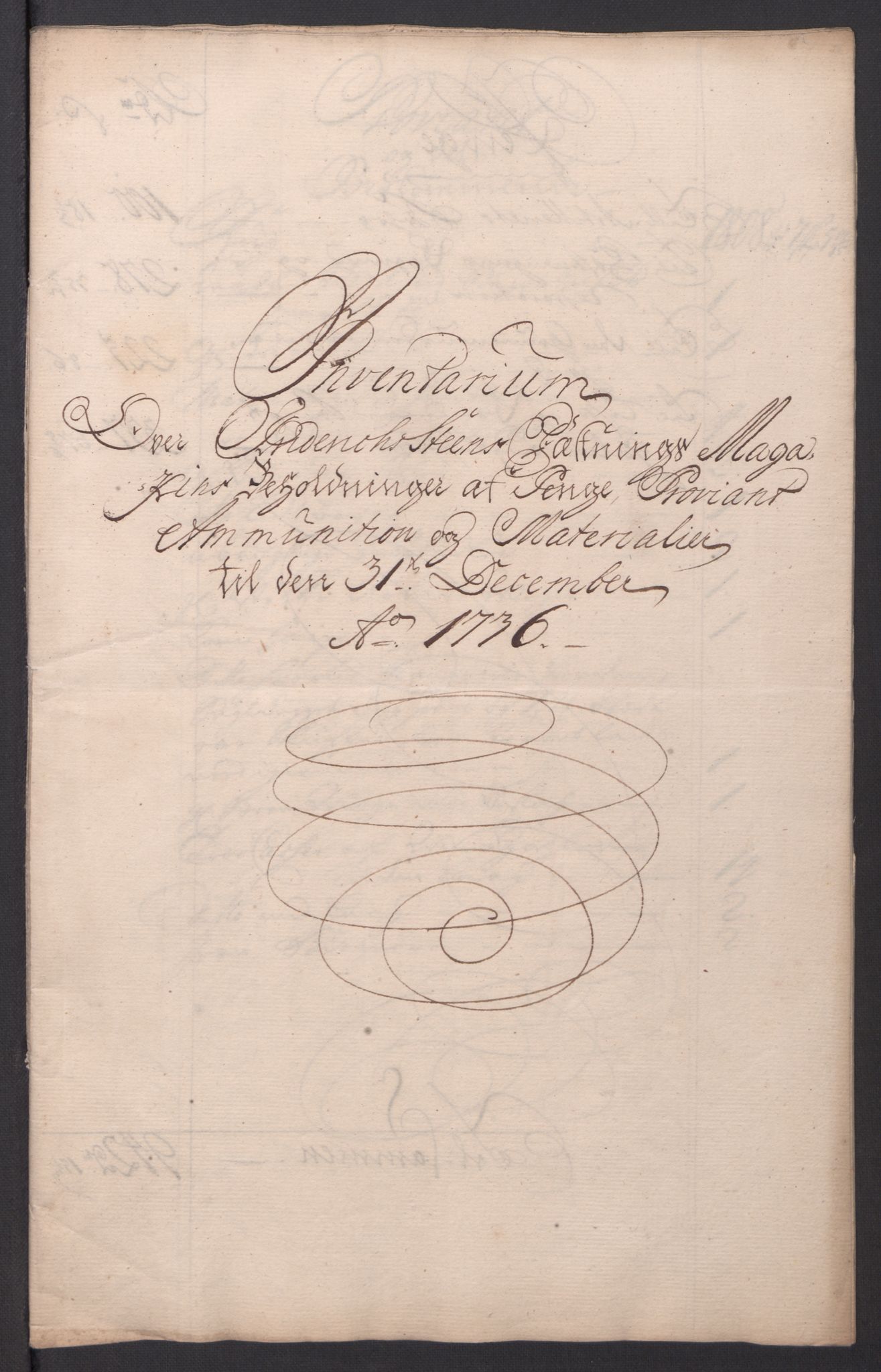 Kommanderende general (KG I) med Det norske krigsdirektorium, RA/EA-5419/D/L0154: Fredriksten festning: Brev, inventarfortegnelser og regnskapsekstrakter, 1730-1739, s. 445