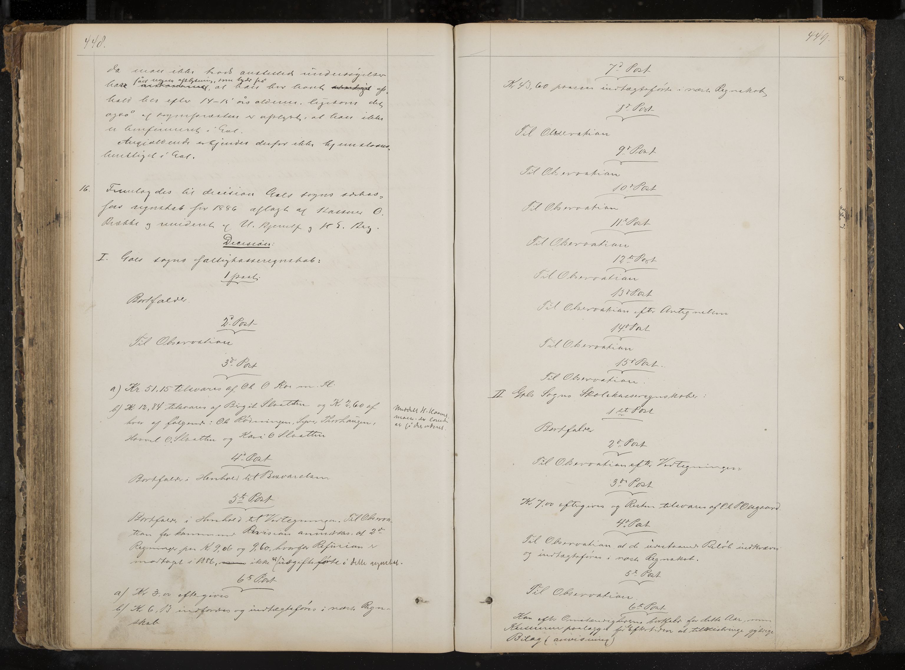Gol formannskap og sentraladministrasjon, IKAK/0617021-1/A/Aa/L0002: Møtebok med register, 1870-1892, s. 448-449