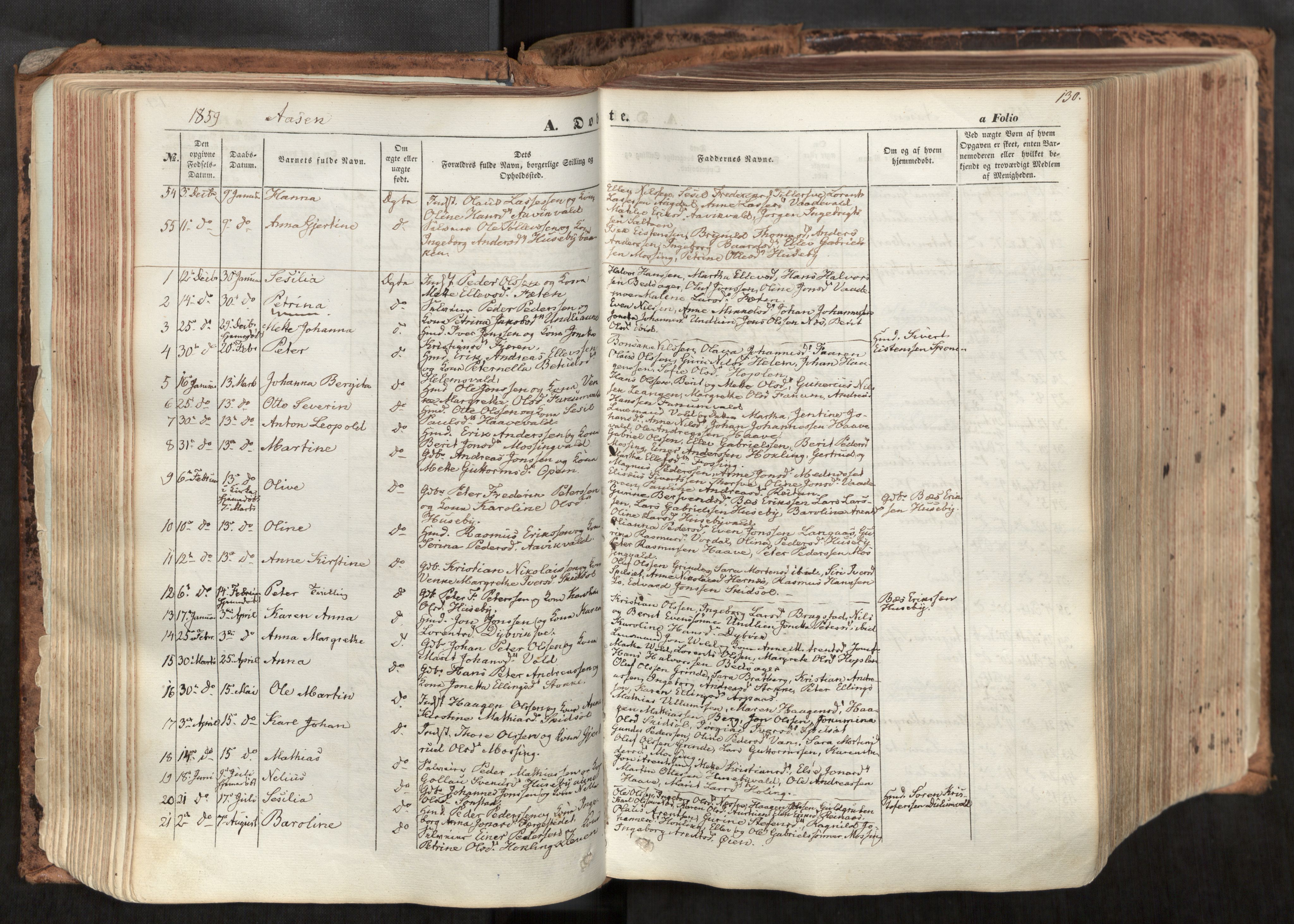 Ministerialprotokoller, klokkerbøker og fødselsregistre - Nord-Trøndelag, AV/SAT-A-1458/713/L0116: Ministerialbok nr. 713A07, 1850-1877, s. 130