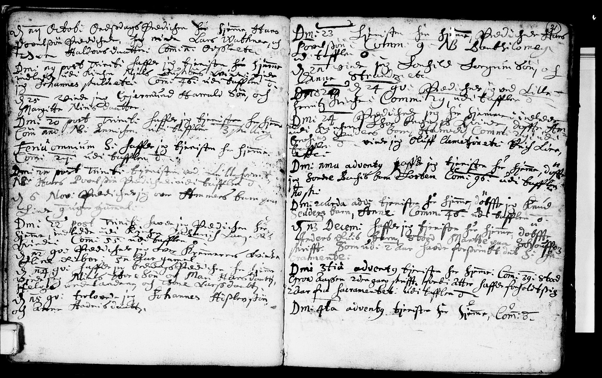 Heddal kirkebøker, SAKO/A-268/F/Fa/L0001: Ministerialbok nr. I 1, 1648-1699, s. 21