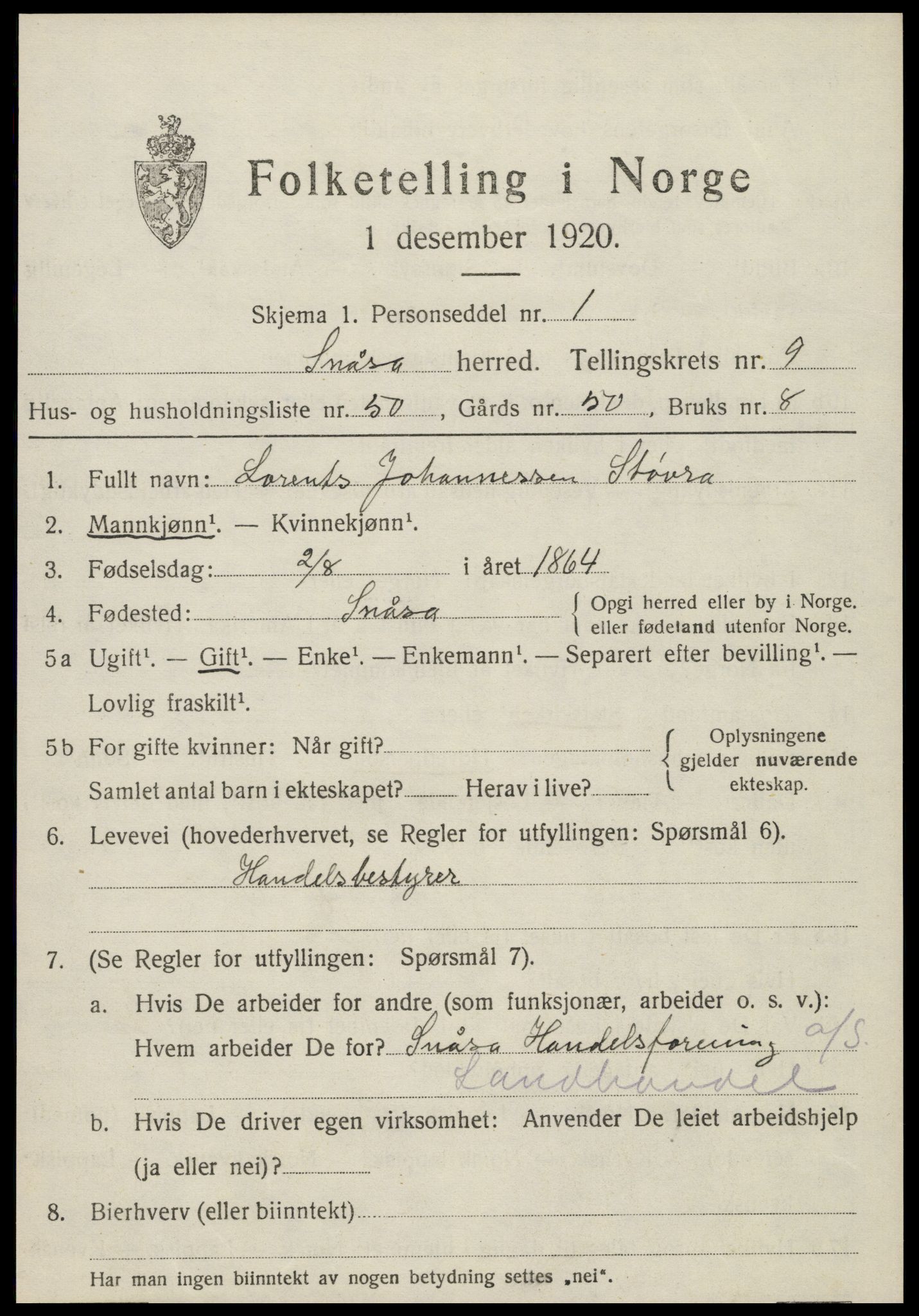 SAT, Folketelling 1920 for 1736 Snåsa herred, 1920, s. 4222