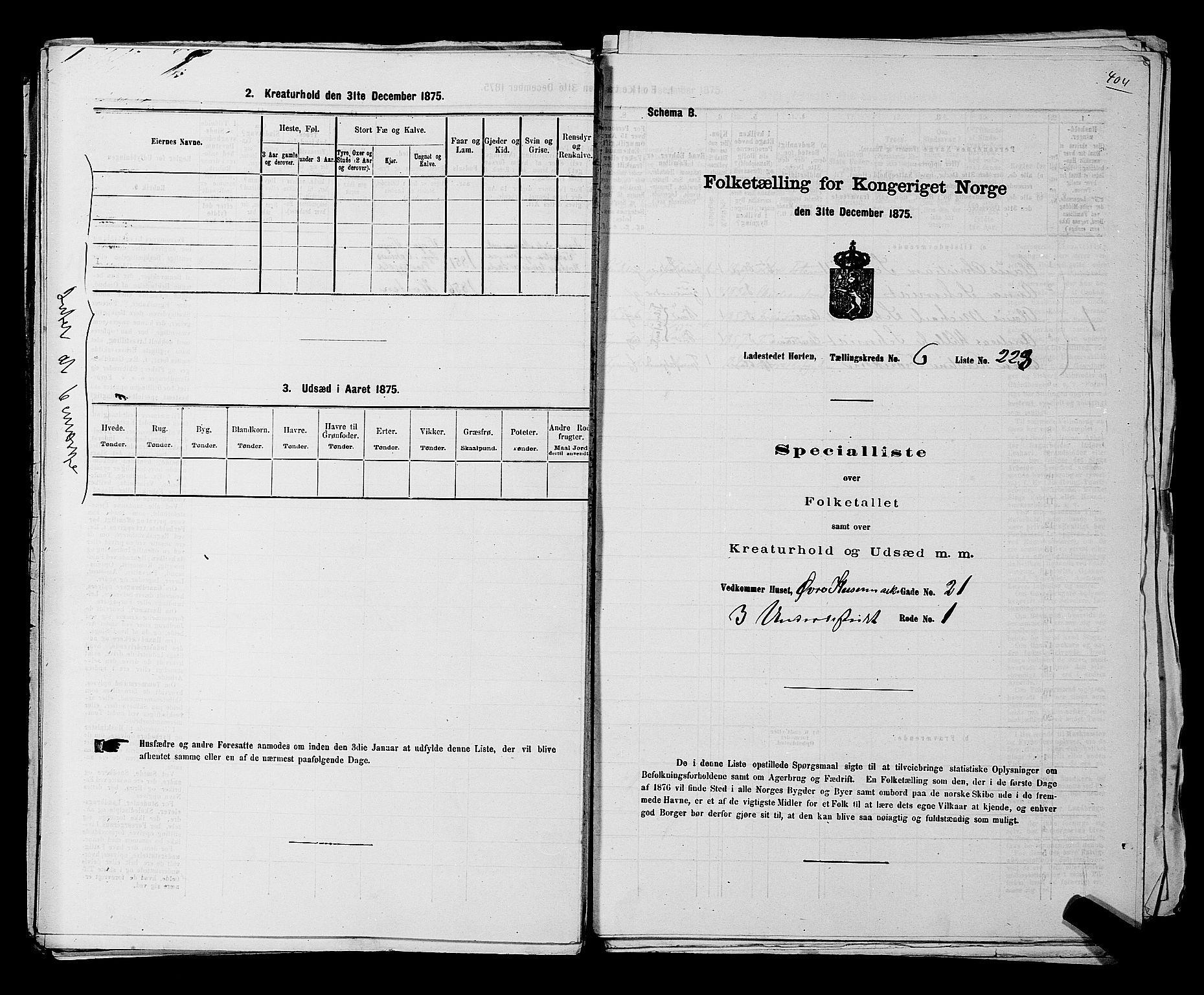 SAKO, Folketelling 1875 for 0703P Horten prestegjeld, 1875, s. 522