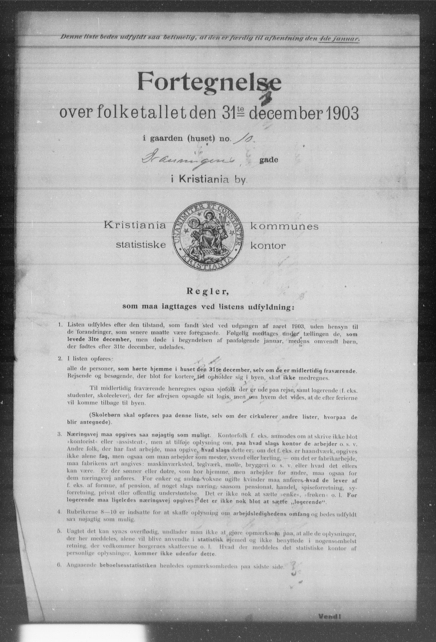 OBA, Kommunal folketelling 31.12.1903 for Kristiania kjøpstad, 1903, s. 3536