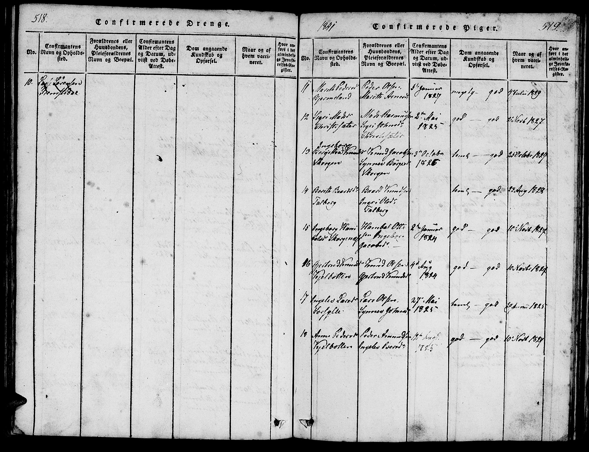 Ministerialprotokoller, klokkerbøker og fødselsregistre - Møre og Romsdal, AV/SAT-A-1454/541/L0544: Ministerialbok nr. 541A01, 1818-1847, s. 518-519