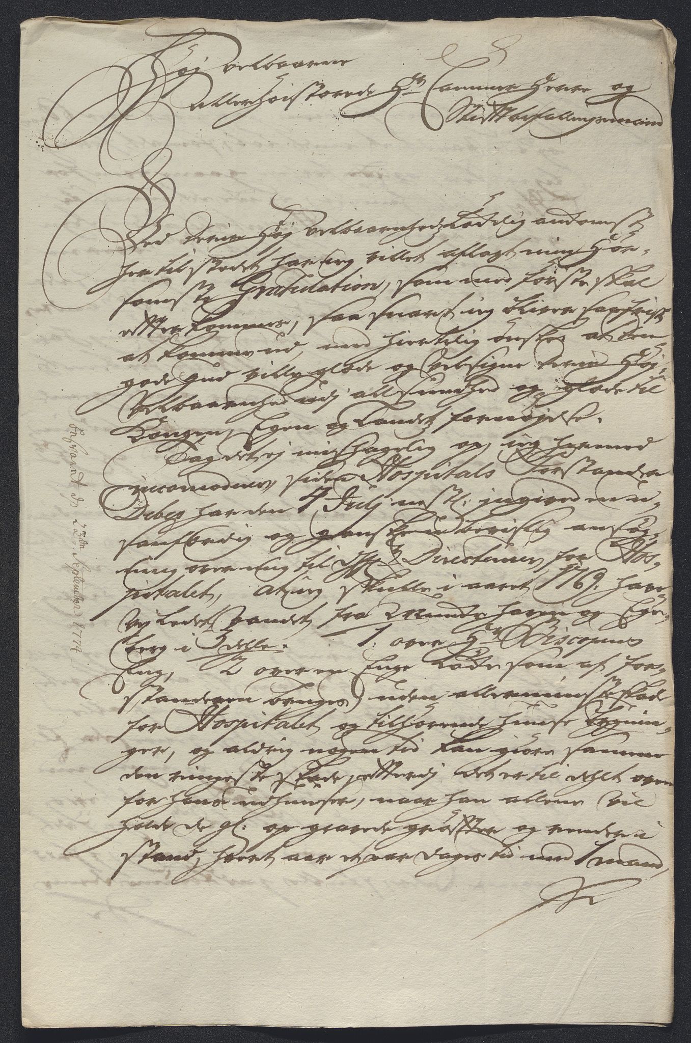Oslo stiftsdireksjon, AV/SAO-A-11085/K/Kb/L0002/0009: Oslo Hospital / Vann fra Ekeberg og vannledning, 1774, s. 5