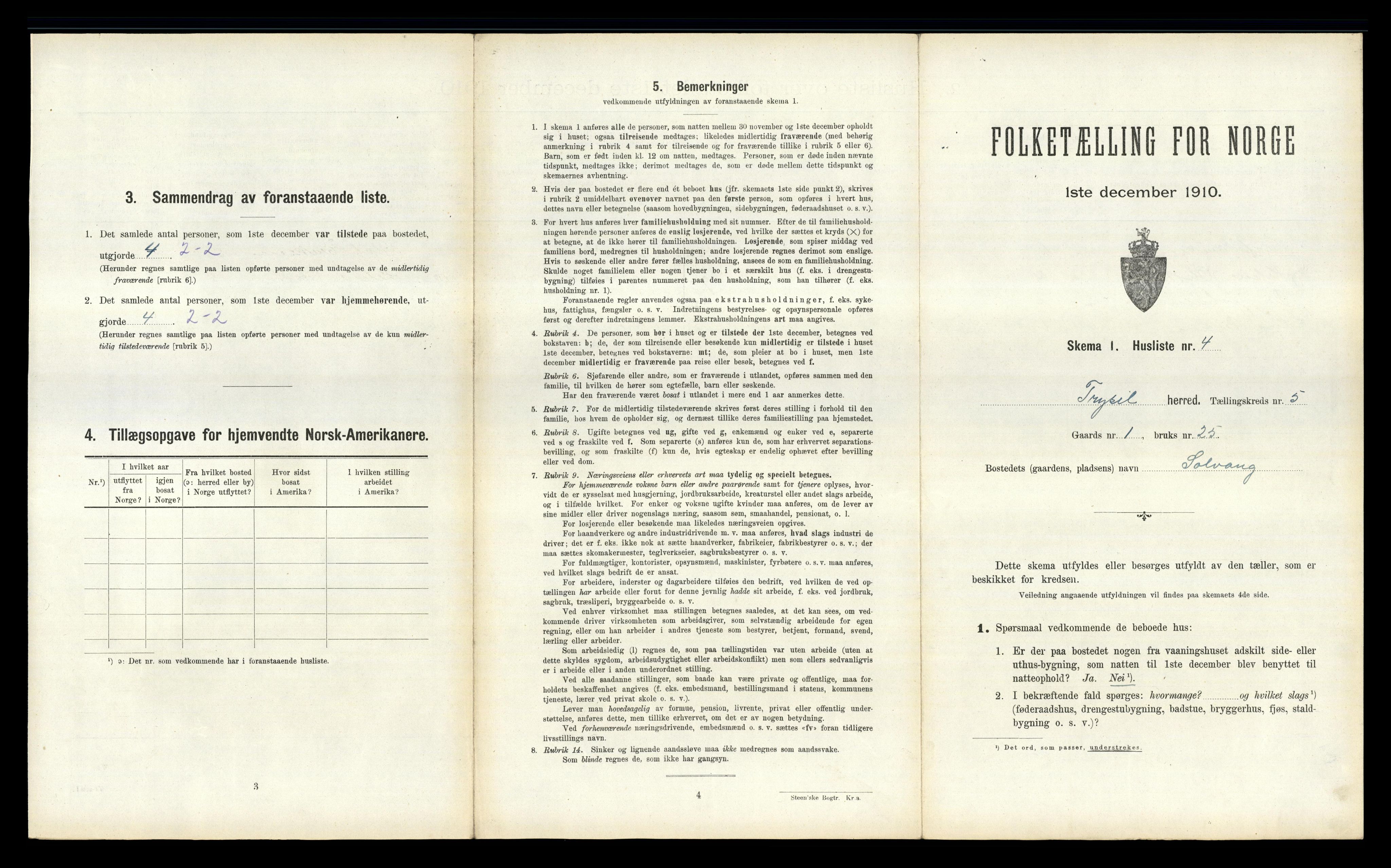 RA, Folketelling 1910 for 0428 Trysil herred, 1910, s. 535