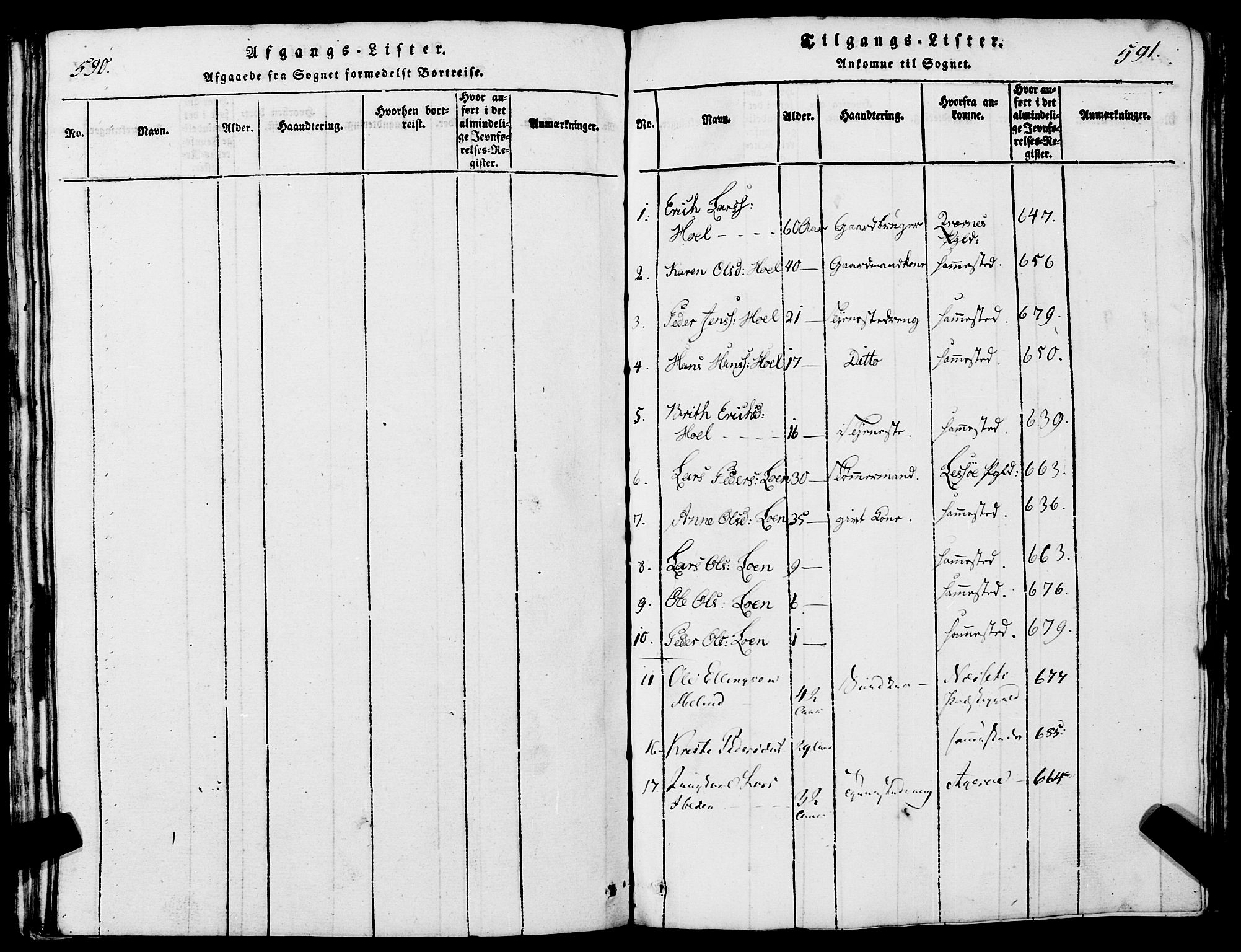 Ministerialprotokoller, klokkerbøker og fødselsregistre - Møre og Romsdal, AV/SAT-A-1454/567/L0781: Klokkerbok nr. 567C01, 1818-1845, s. 590-591