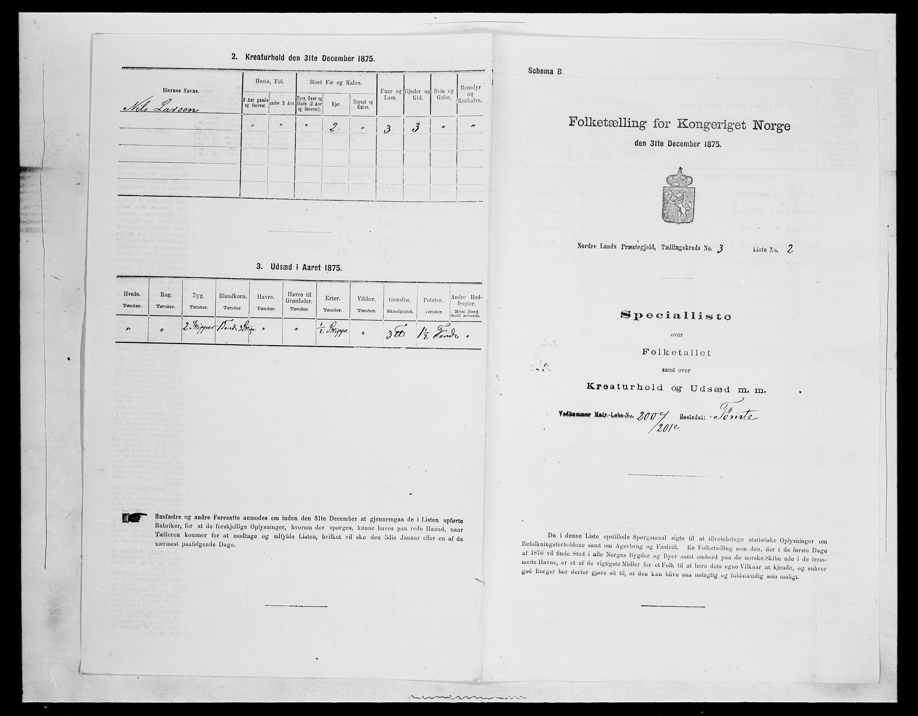 SAH, Folketelling 1875 for 0538P Nordre Land prestegjeld, 1875, s. 371