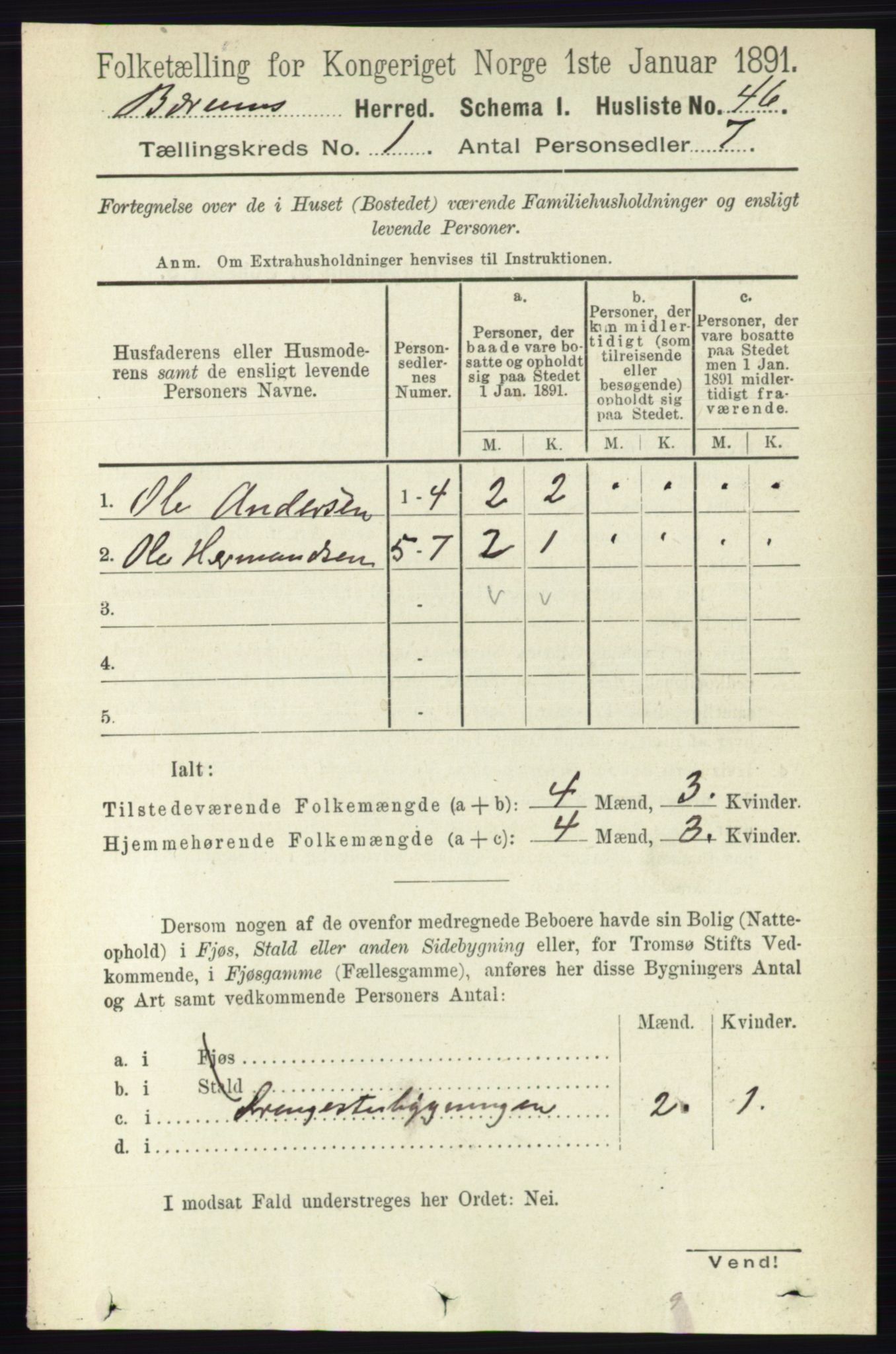 RA, Folketelling 1891 for 0219 Bærum herred, 1891, s. 89