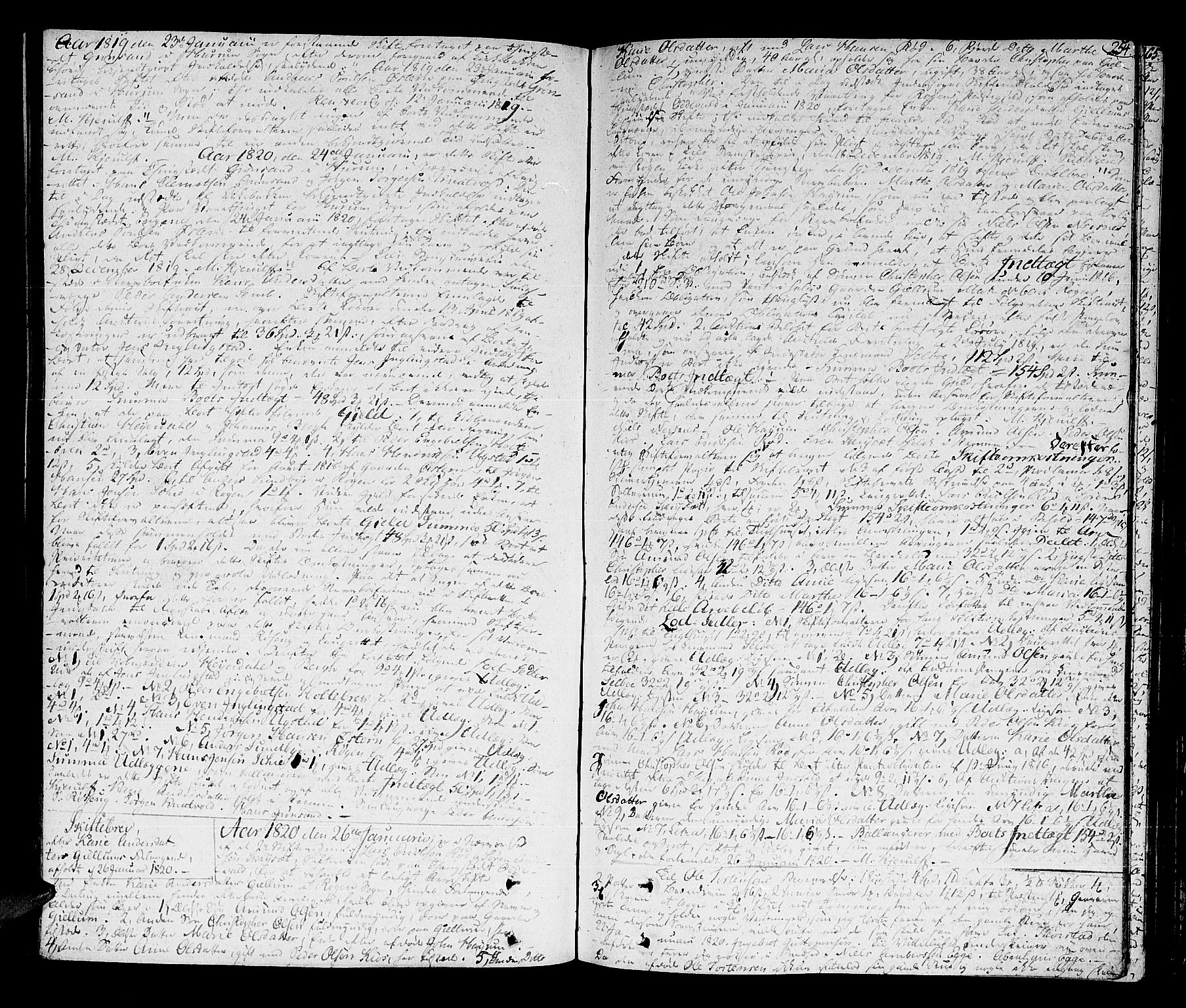 Lier, Røyken og Hurum sorenskriveri, AV/SAKO-A-89/H/Hc/L0010a: Skifteprotokoll, 1813-1835, s. 253b-254a