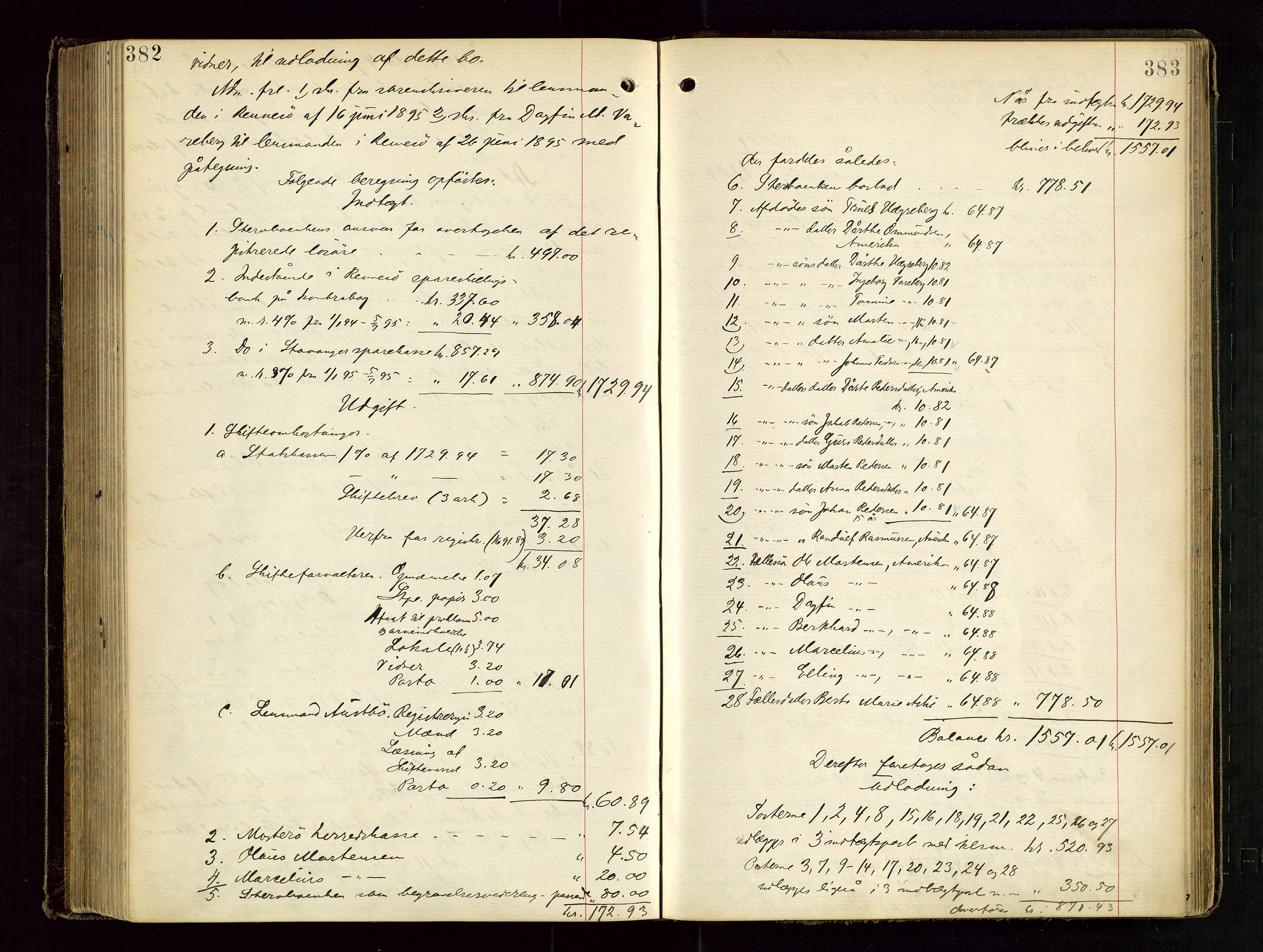 Ryfylke tingrett, AV/SAST-A-100055/001/IV/IVD/L0029: Skifteprotokoll, register i protokollen, 1893-1897, s. 382-383