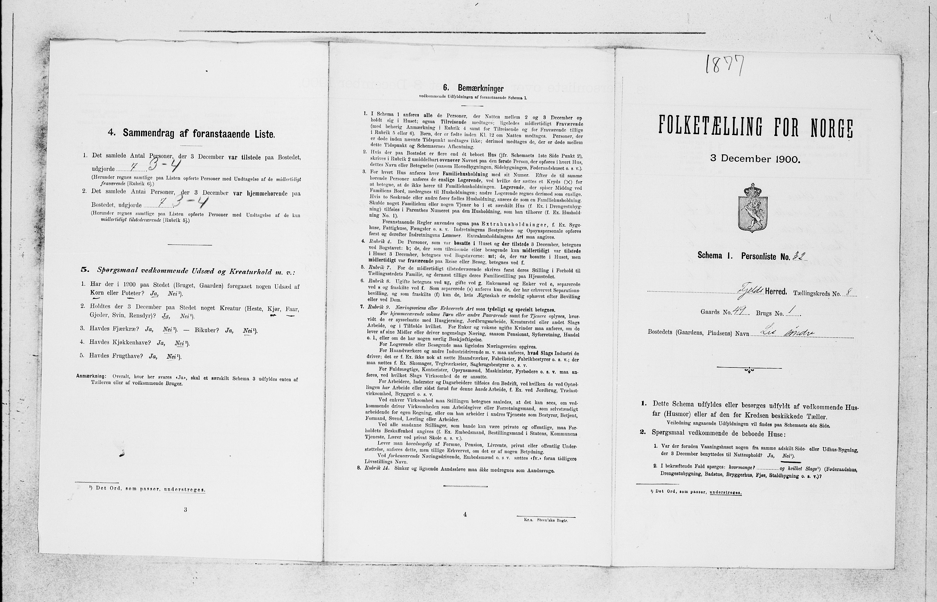 SAB, Folketelling 1900 for 1246 Fjell herred, 1900, s. 980