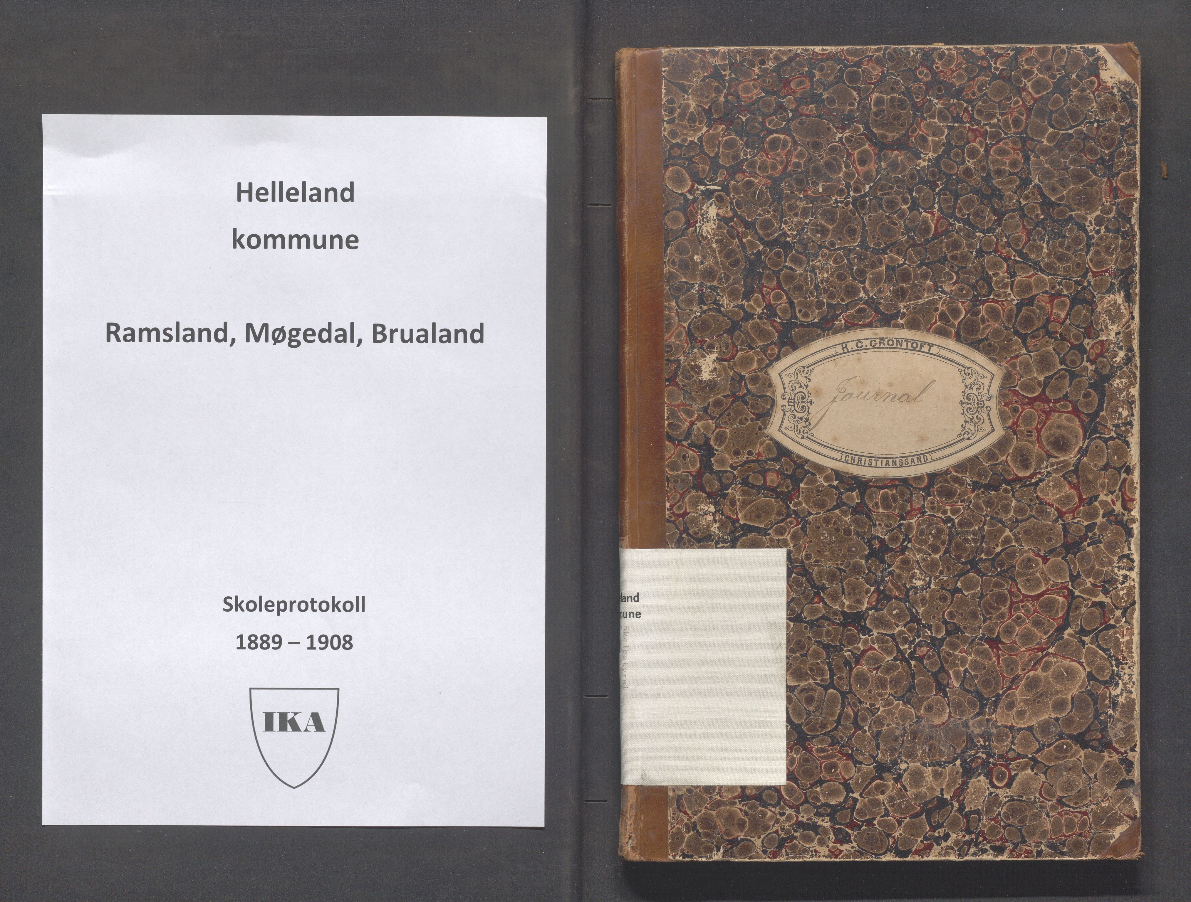 Helleland kommune - Skolekommisjonen/skolestyret, IKAR/K-100486/H/L0007: Skoleprotokoll - Ramsland, Møgedal, Bruland, 1889-1908