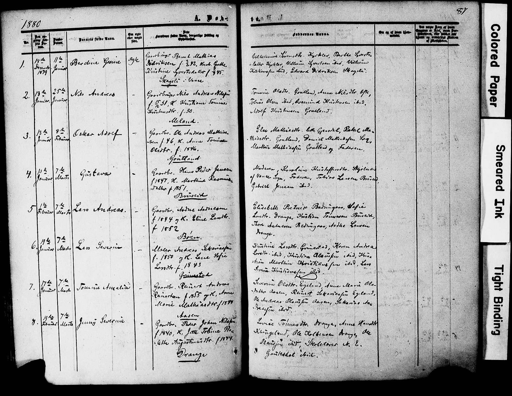 Herad sokneprestkontor, AV/SAK-1111-0018/F/Fa/Faa/L0005: Ministerialbok nr. A 5, 1853-1886, s. 87