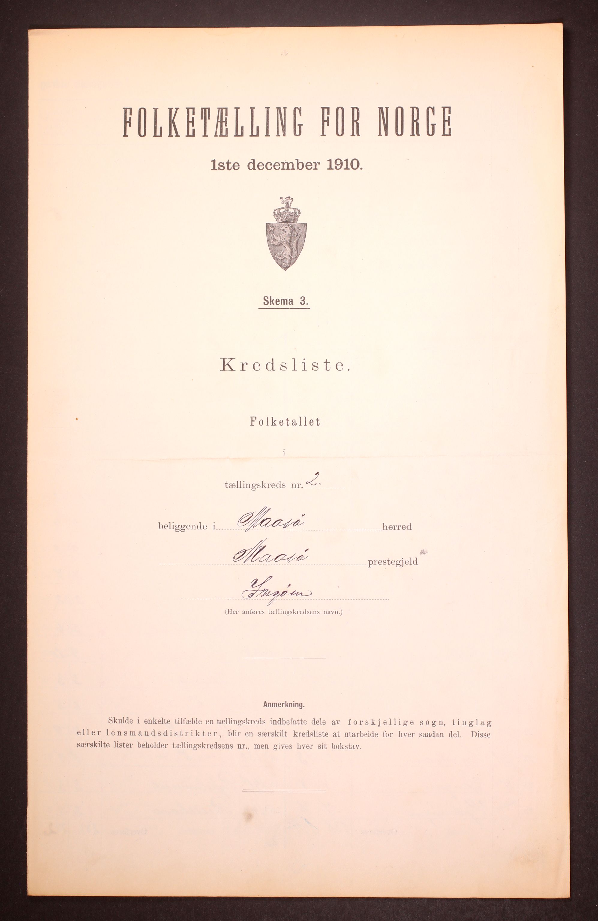 RA, Folketelling 1910 for 2018 Måsøy herred, 1910, s. 7