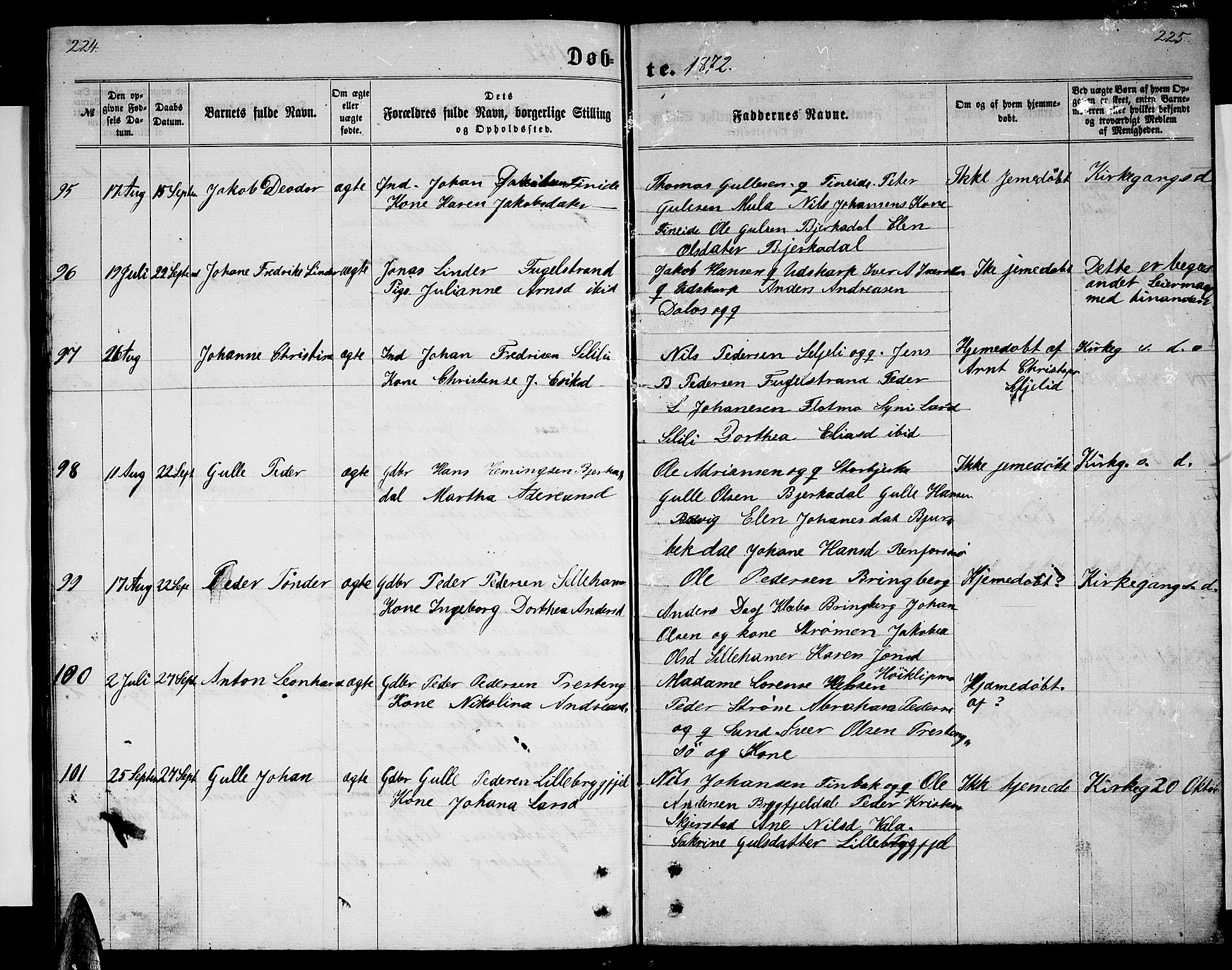 Ministerialprotokoller, klokkerbøker og fødselsregistre - Nordland, AV/SAT-A-1459/825/L0365: Klokkerbok nr. 825C02, 1858-1873, s. 224-225