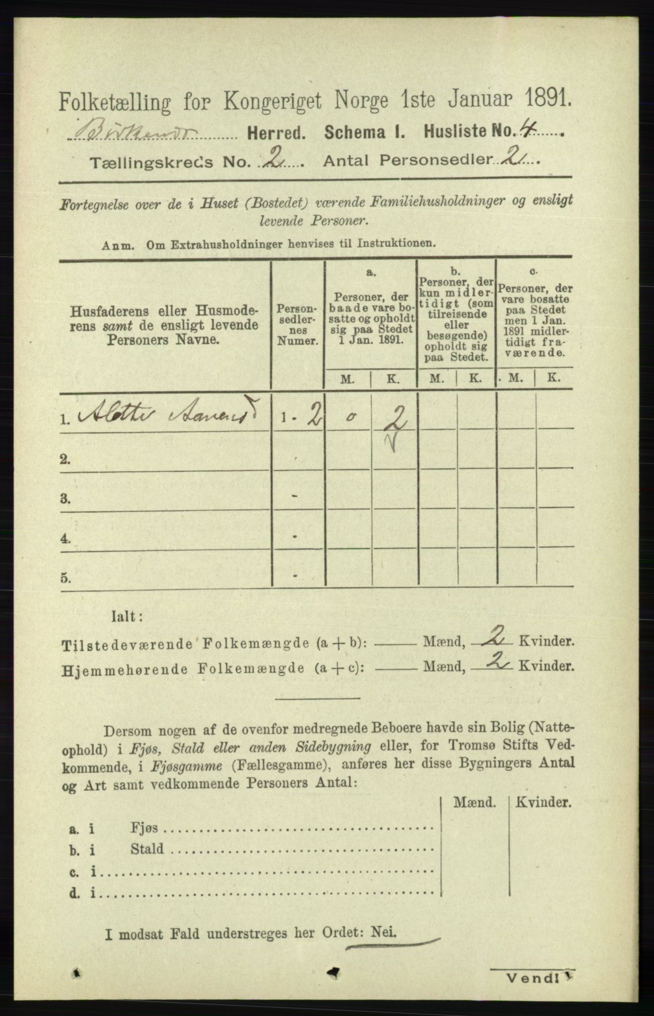 RA, Folketelling 1891 for 0928 Birkenes herred, 1891, s. 451