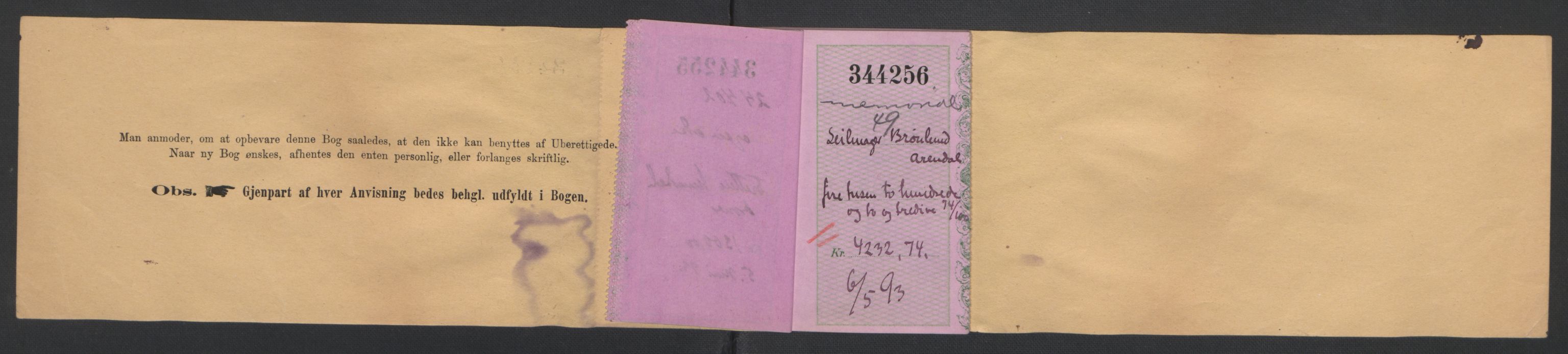 Arbeidskomitéen for Fridtjof Nansens polarekspedisjon, AV/RA-PA-0061/R/L0007/0003: Regnskap / Creditbankens conto couranter vedk. polarekspedisjon, 1891-1897, s. 9