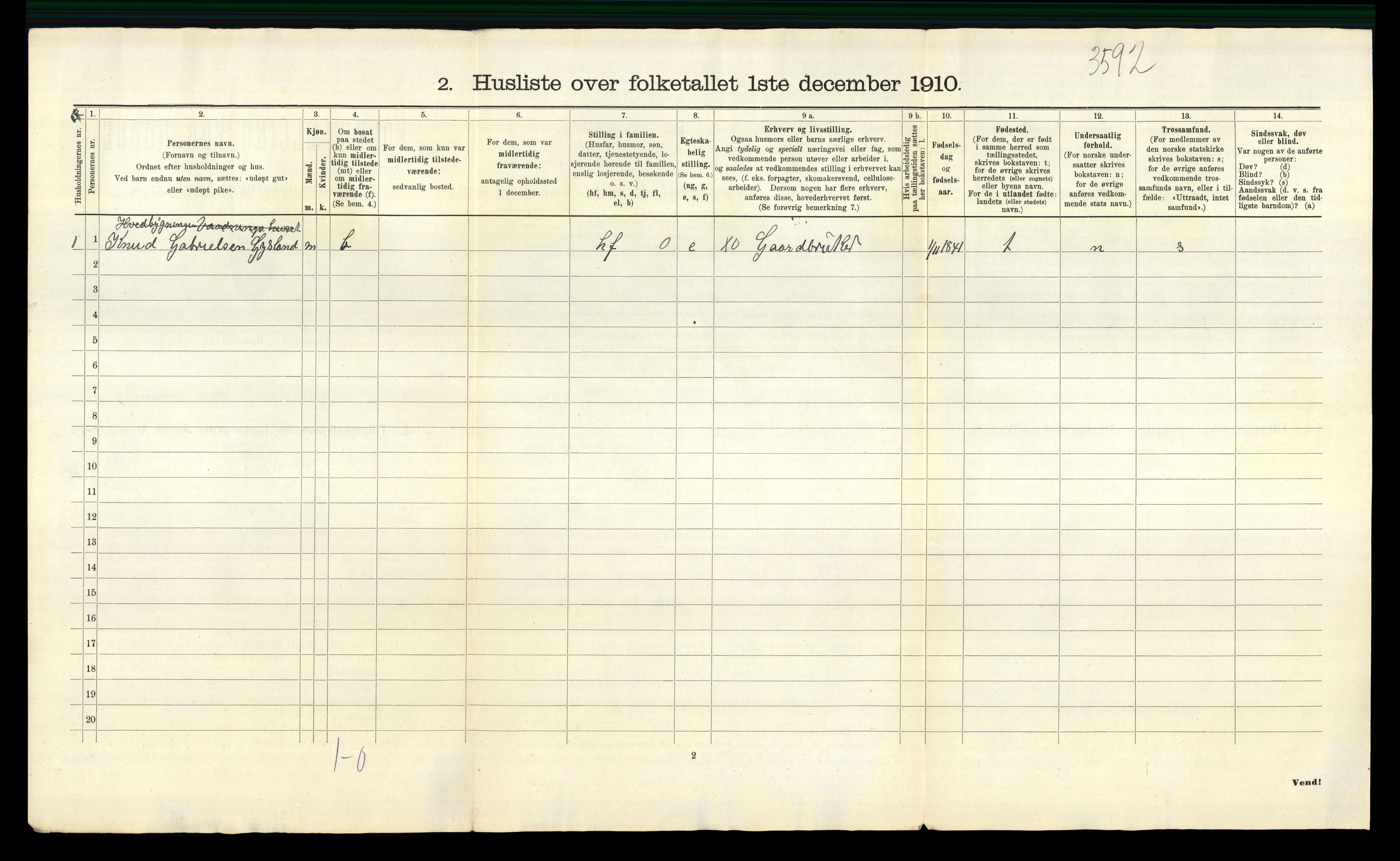 RA, Folketelling 1910 for 1034 Hægebostad herred, 1910, s. 48