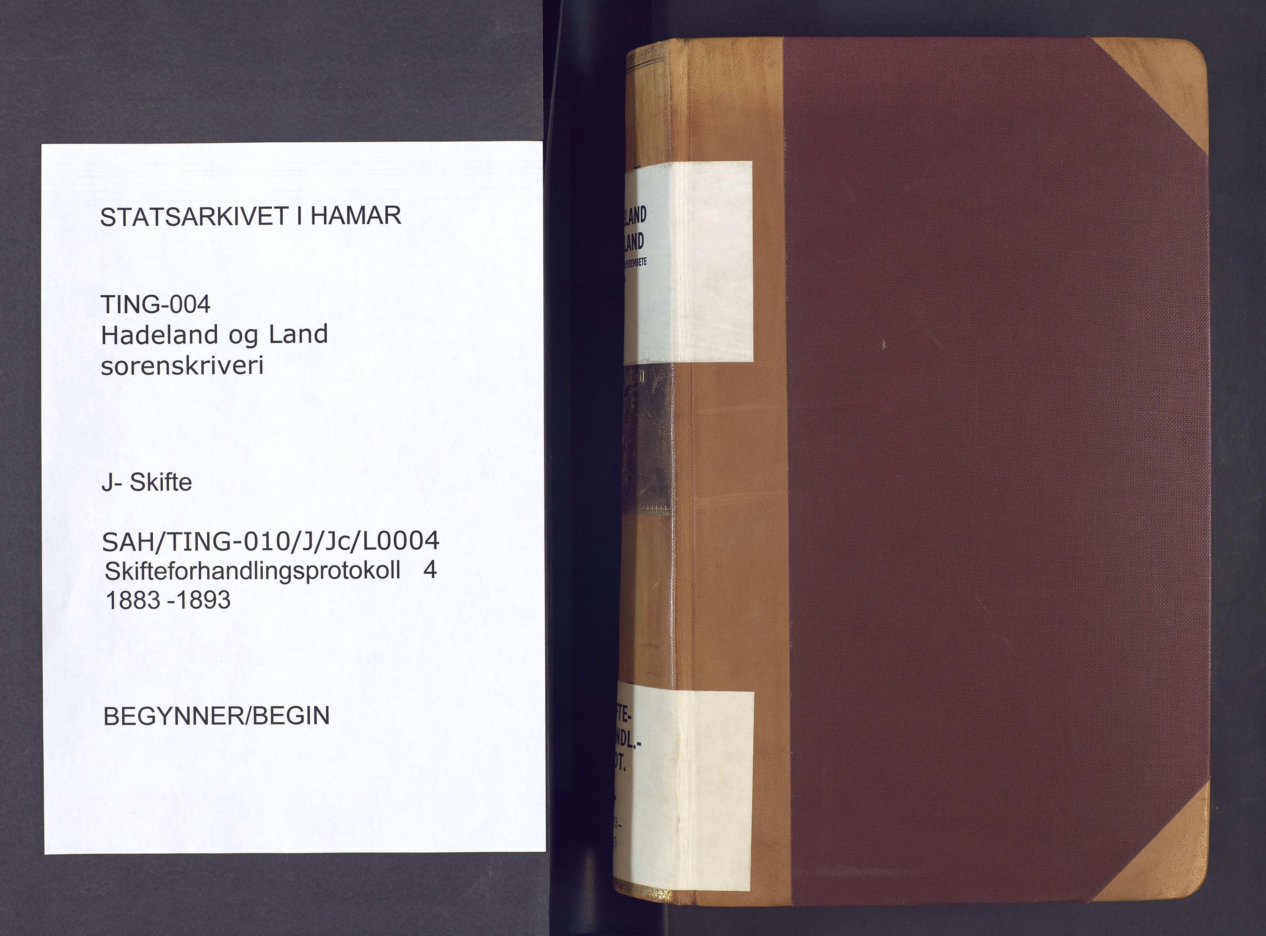 Hadeland og Land tingrett, SAH/TING-010/J/Jc/L0004: Skifteforhandlingsprotokoll, 1883-1893