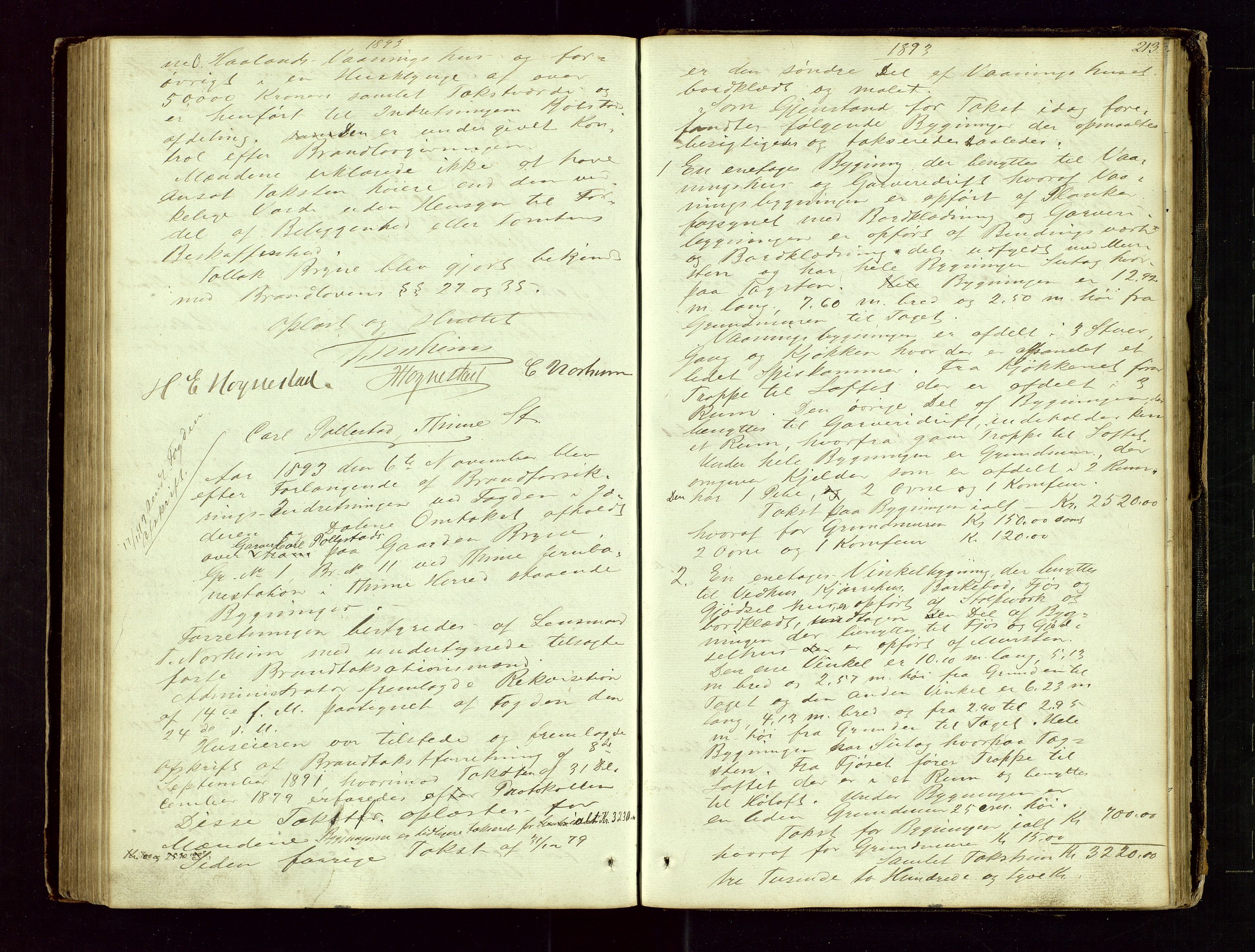 Time lensmannskontor, SAST/A-100420/Goa/L0001: "Brandtaxations-Protocol for Houglands Thinglaug", 1846-1904, s. 212b-213a