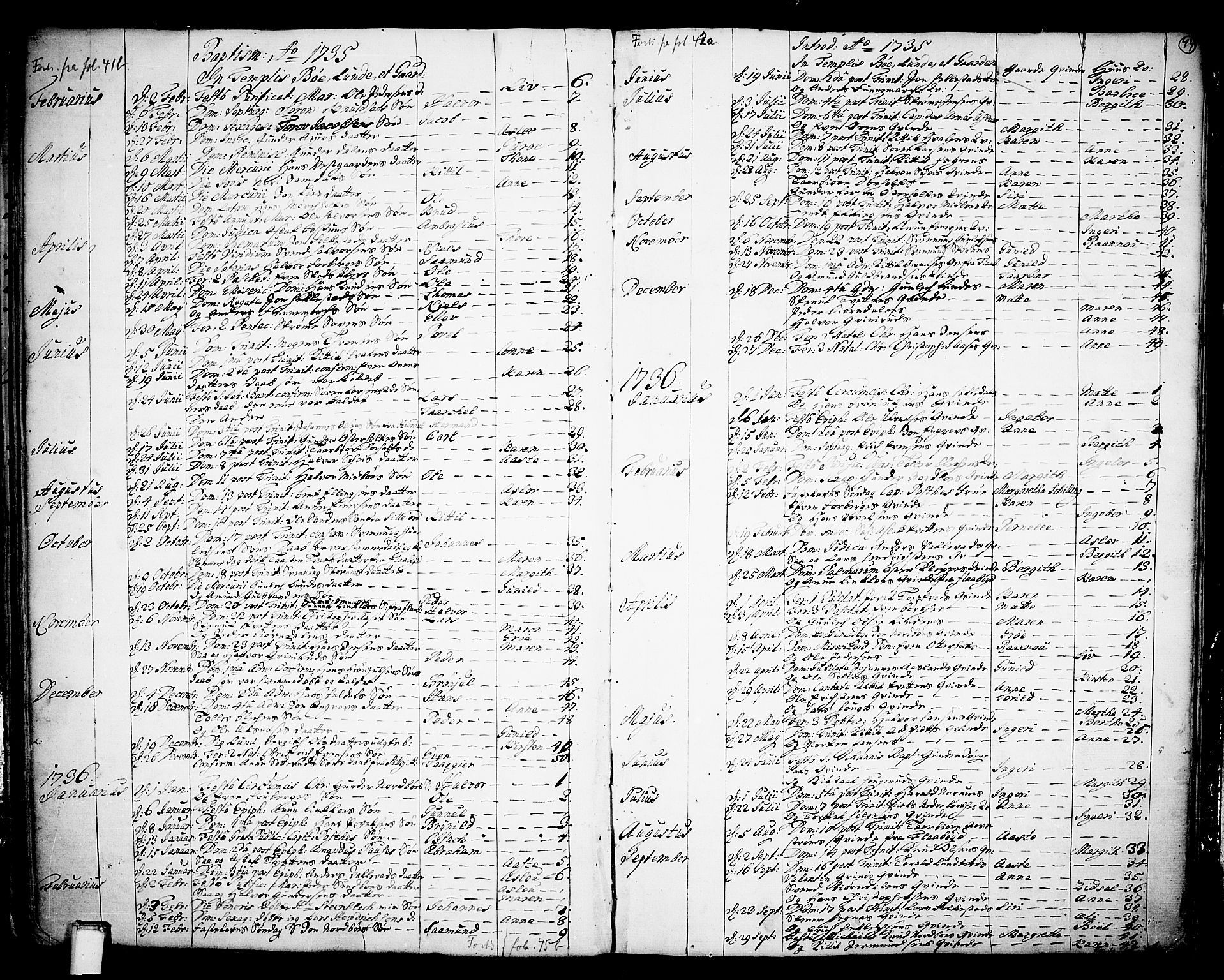 Bø kirkebøker, AV/SAKO-A-257/F/Fa/L0003: Ministerialbok nr. 3, 1733-1748, s. 44