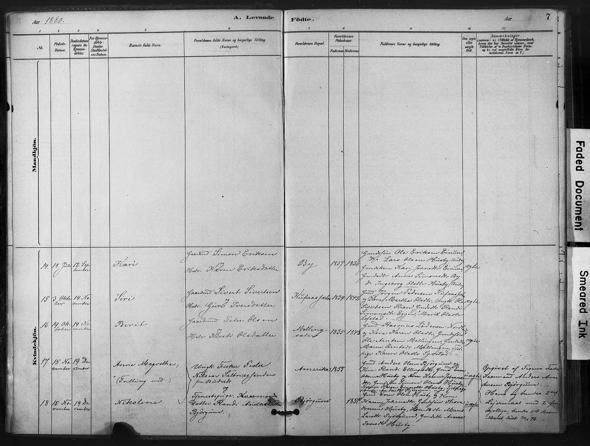 Ministerialprotokoller, klokkerbøker og fødselsregistre - Sør-Trøndelag, AV/SAT-A-1456/667/L0795: Ministerialbok nr. 667A03, 1879-1907, s. 7