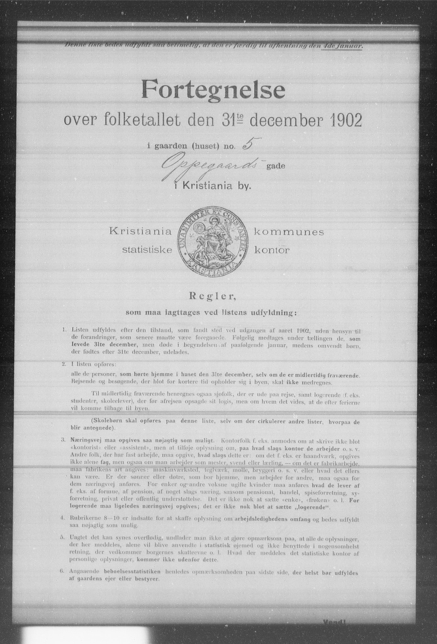 OBA, Kommunal folketelling 31.12.1902 for Kristiania kjøpstad, 1902, s. 14400