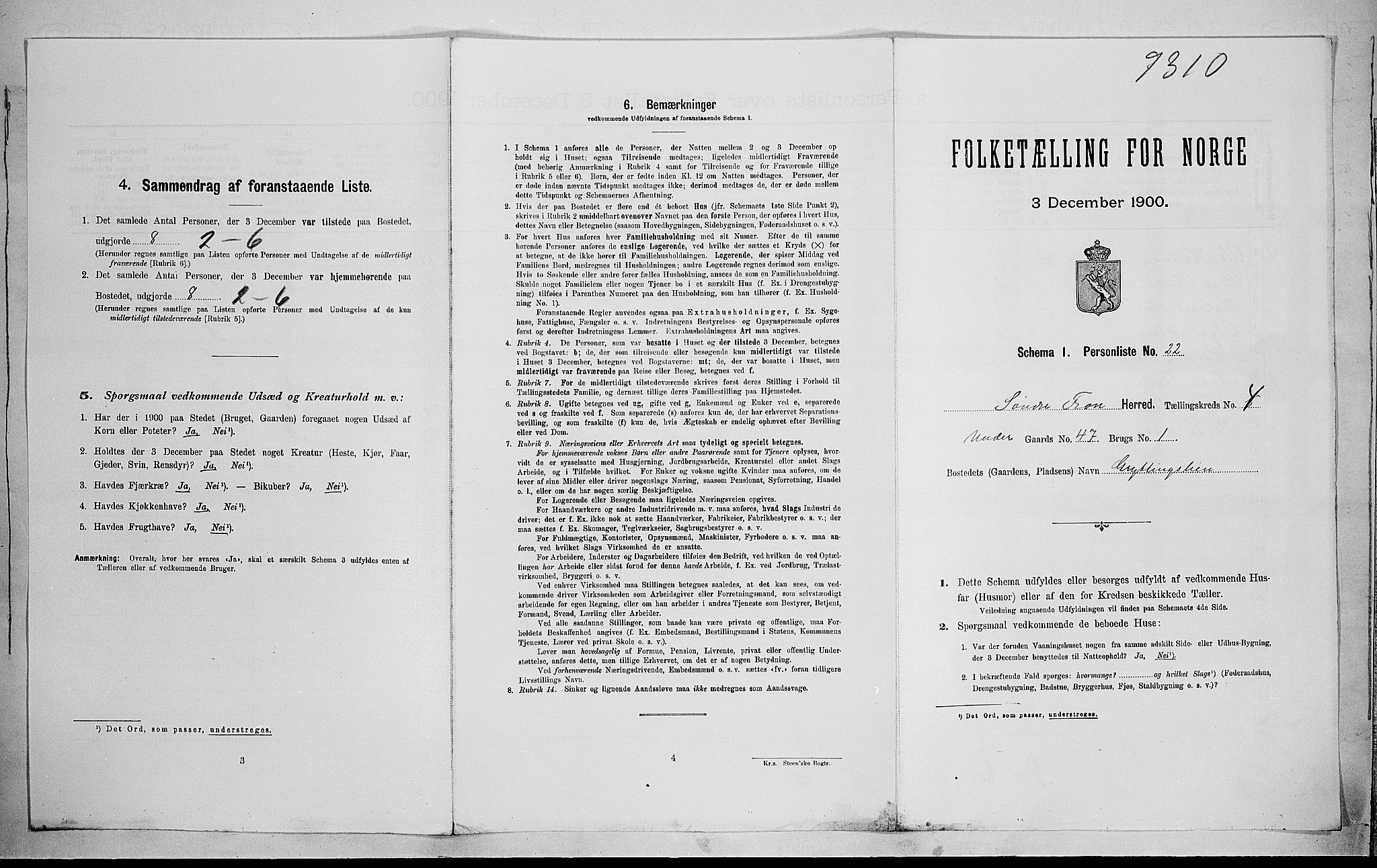 SAH, Folketelling 1900 for 0519 Sør-Fron herred, 1900, s. 503