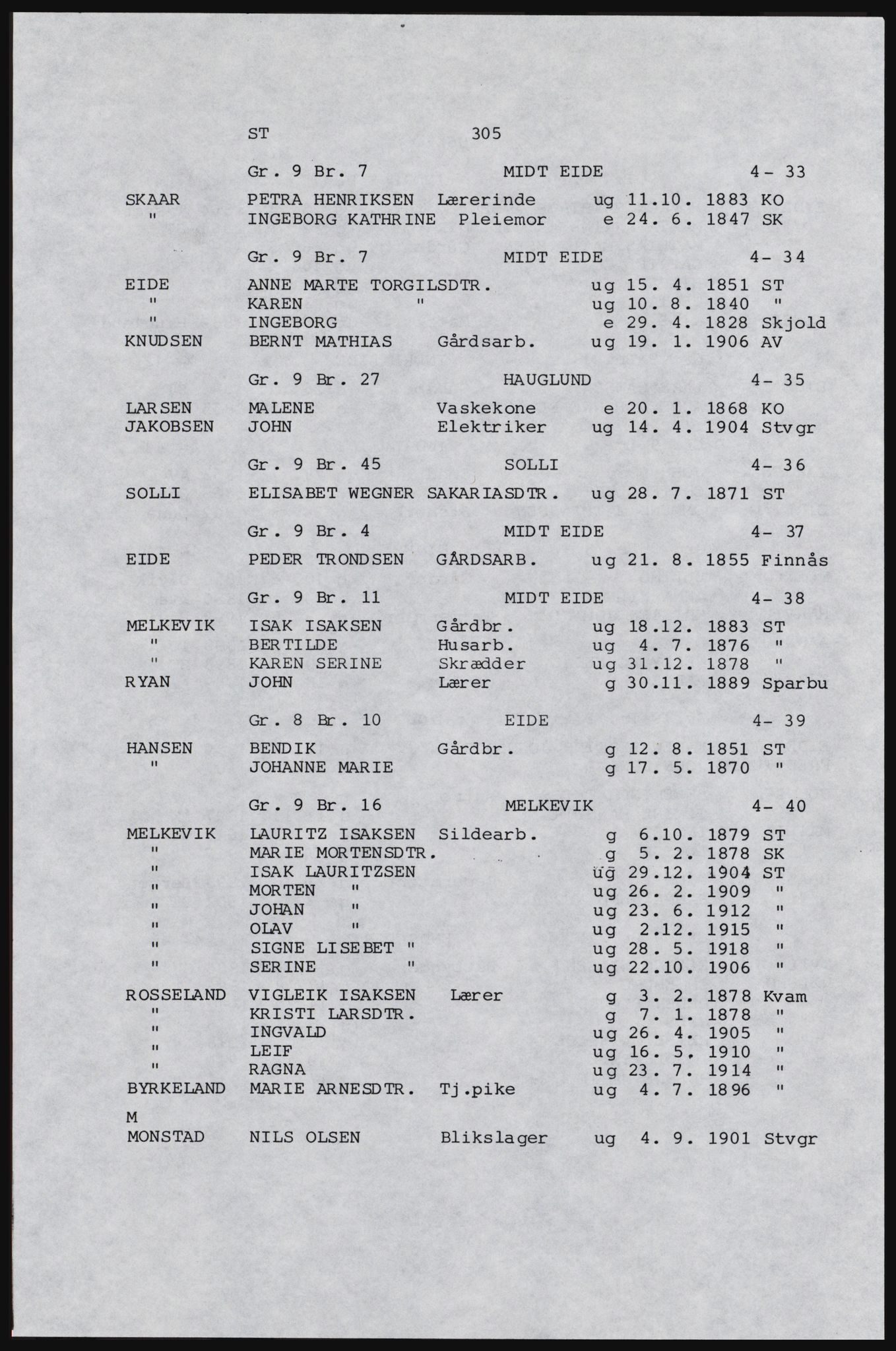 SAST, Avskrift av folketellingen 1920 for Karmøy, 1920, s. 325