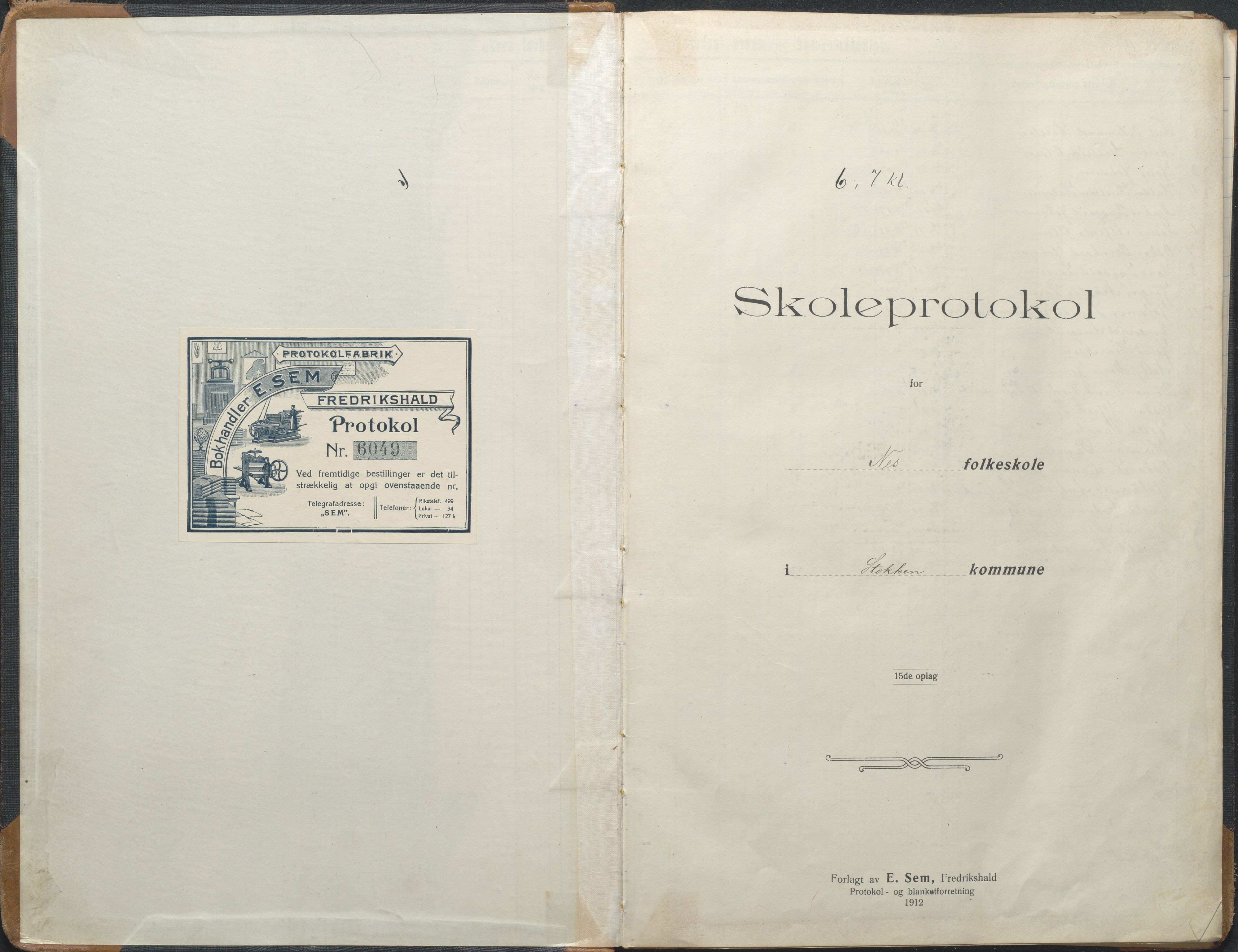 Stokken kommune, AAKS/KA0917-PK/04/04d/L0012: Skoleprotokoll, 1913-1938