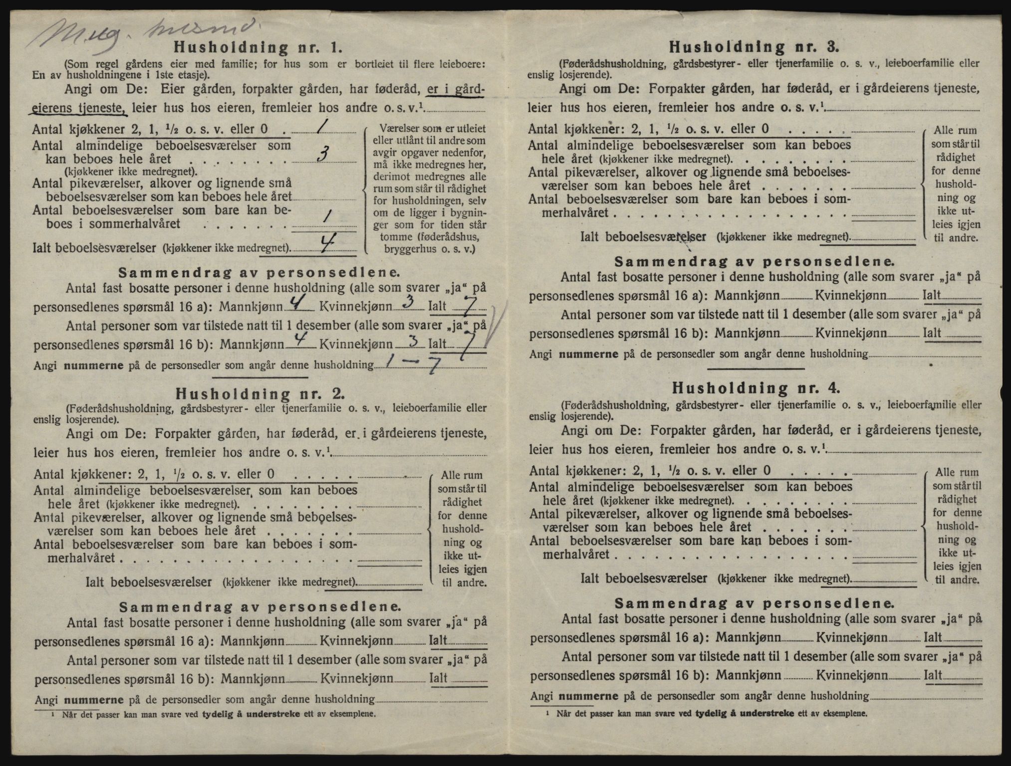 SAO, Folketelling 1920 for 0120 Rødenes herred, 1920, s. 27