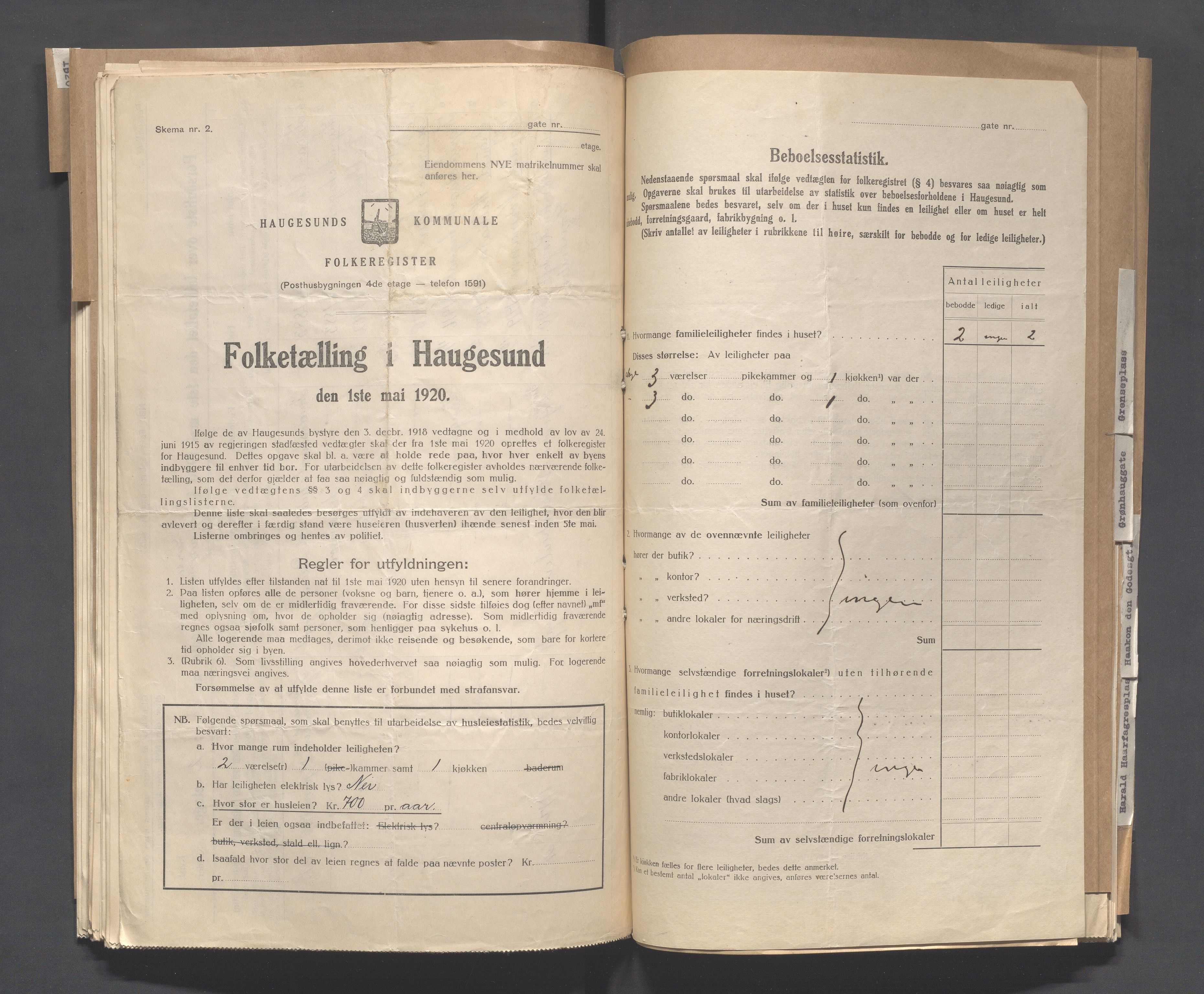 IKAR, Kommunal folketelling 1.5.1920 for Haugesund, 1920, s. 1091