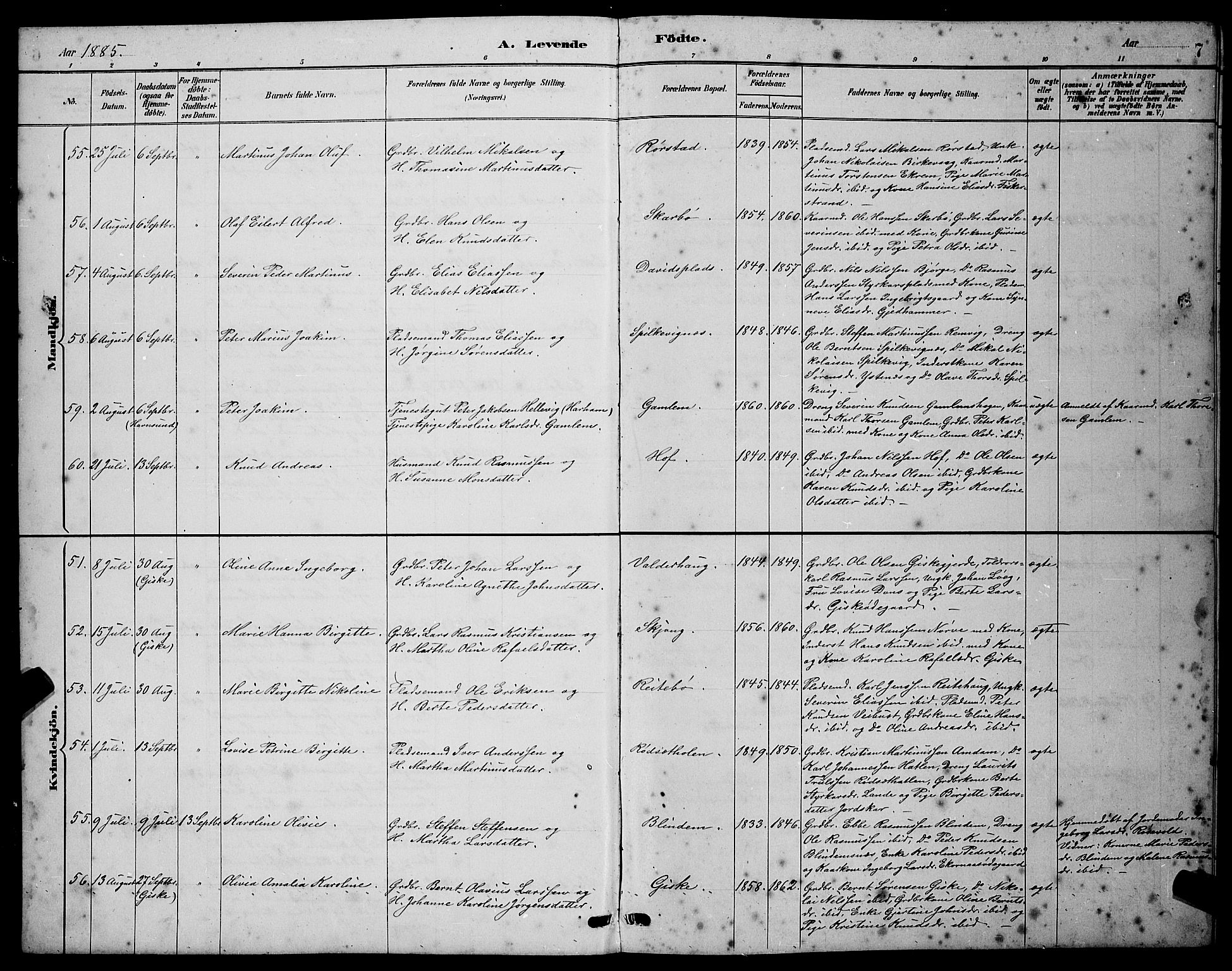 Ministerialprotokoller, klokkerbøker og fødselsregistre - Møre og Romsdal, AV/SAT-A-1454/528/L0431: Klokkerbok nr. 528C12, 1885-1898, s. 7