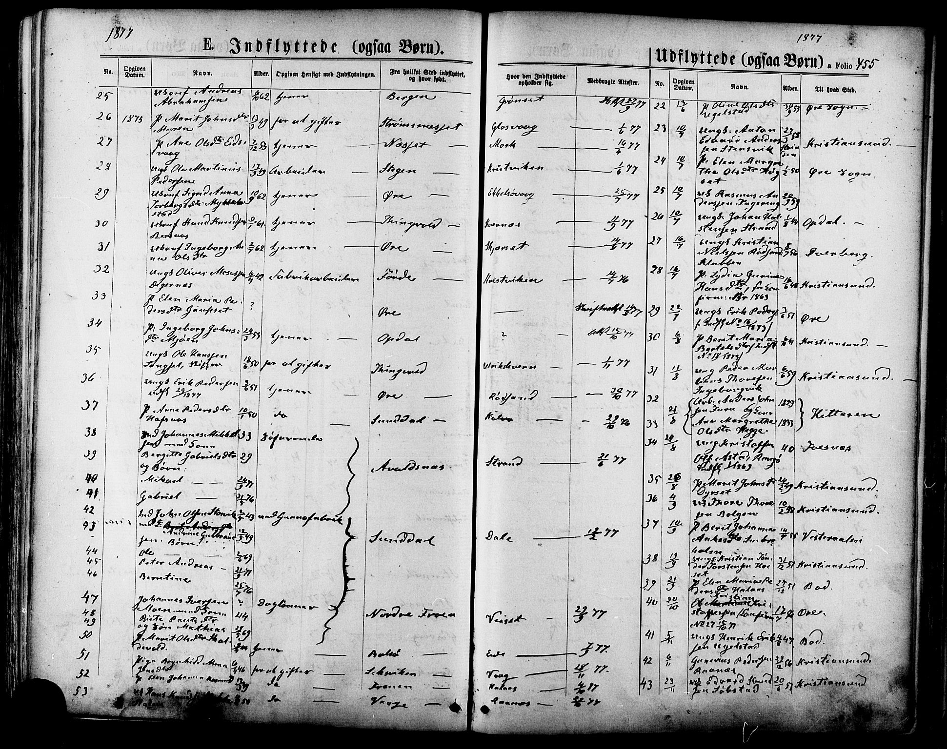 Ministerialprotokoller, klokkerbøker og fødselsregistre - Møre og Romsdal, AV/SAT-A-1454/568/L0805: Ministerialbok nr. 568A12 /1, 1869-1884, s. 455