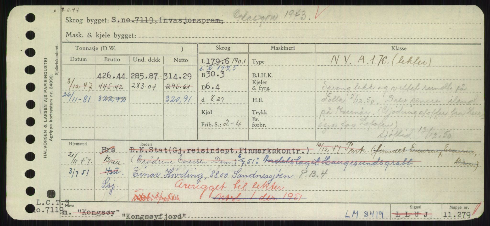 Sjøfartsdirektoratet med forløpere, Skipsmålingen, AV/RA-S-1627/H/Hc/L0001: Lektere, A-Y, s. 259