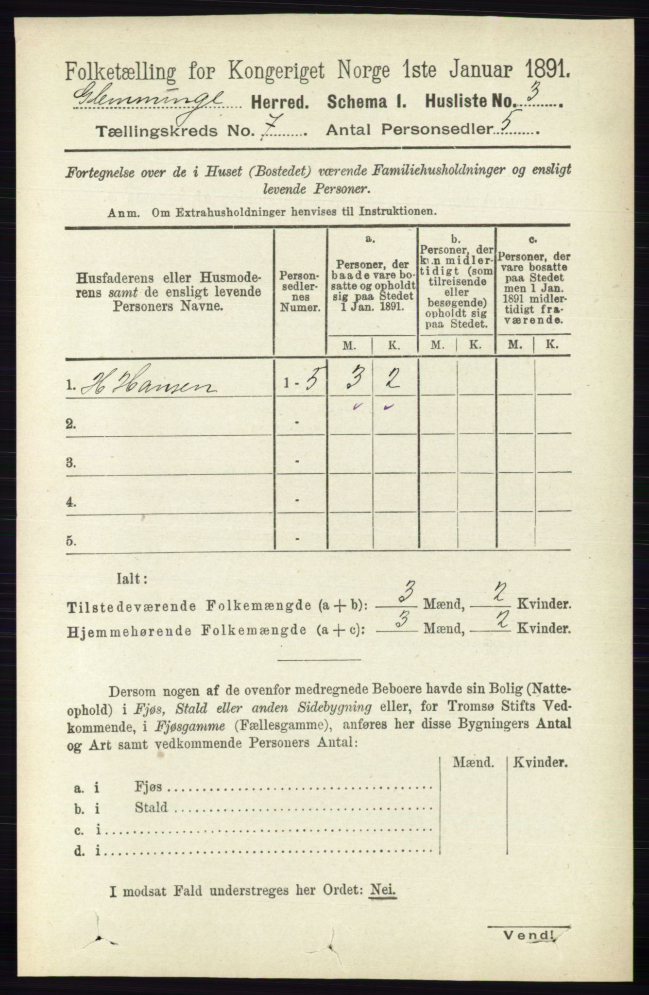 RA, Folketelling 1891 for 0132 Glemmen herred, 1891, s. 9107