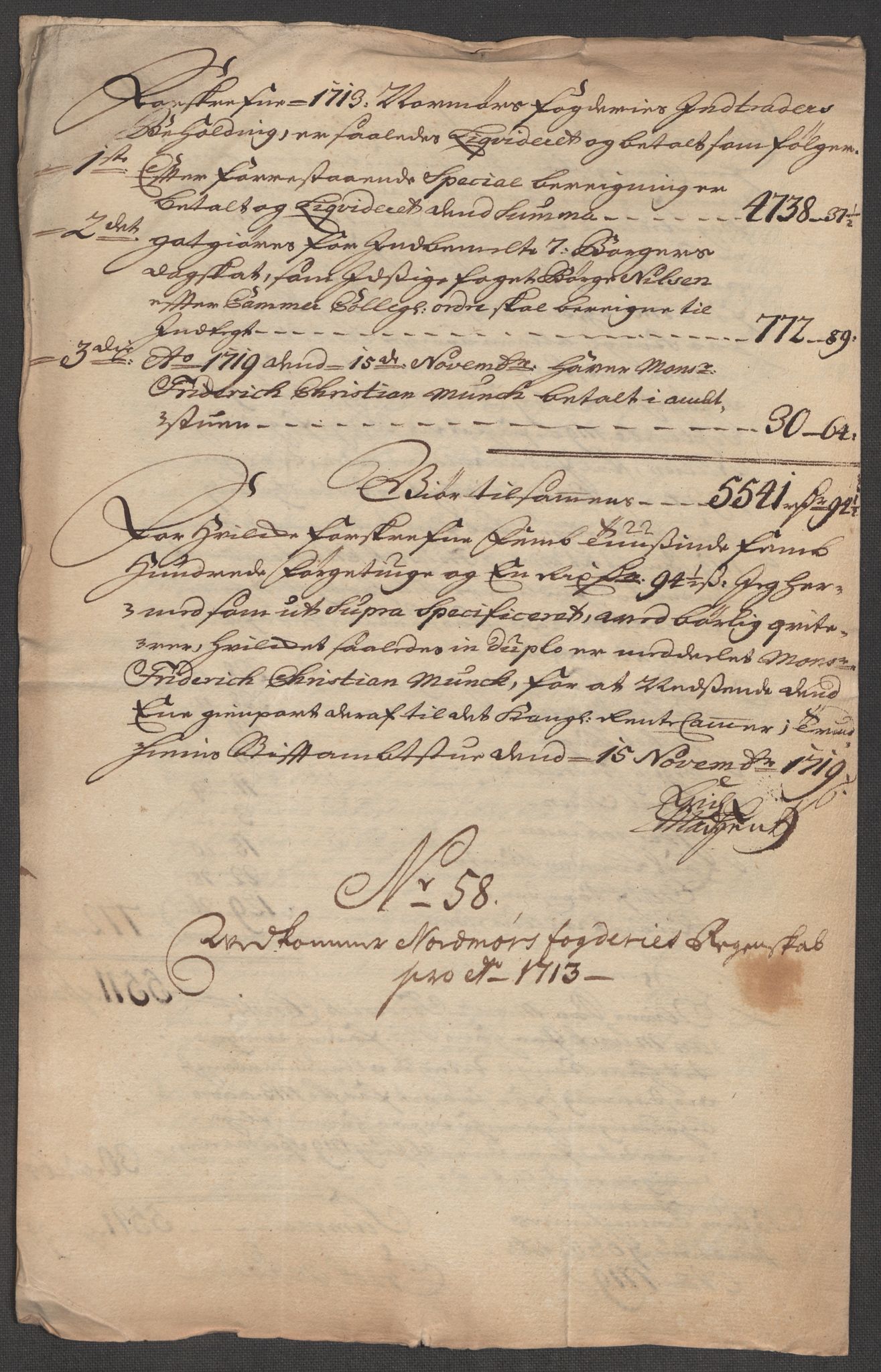 Rentekammeret inntil 1814, Reviderte regnskaper, Fogderegnskap, RA/EA-4092/R56/L3747: Fogderegnskap Nordmøre, 1713, s. 294