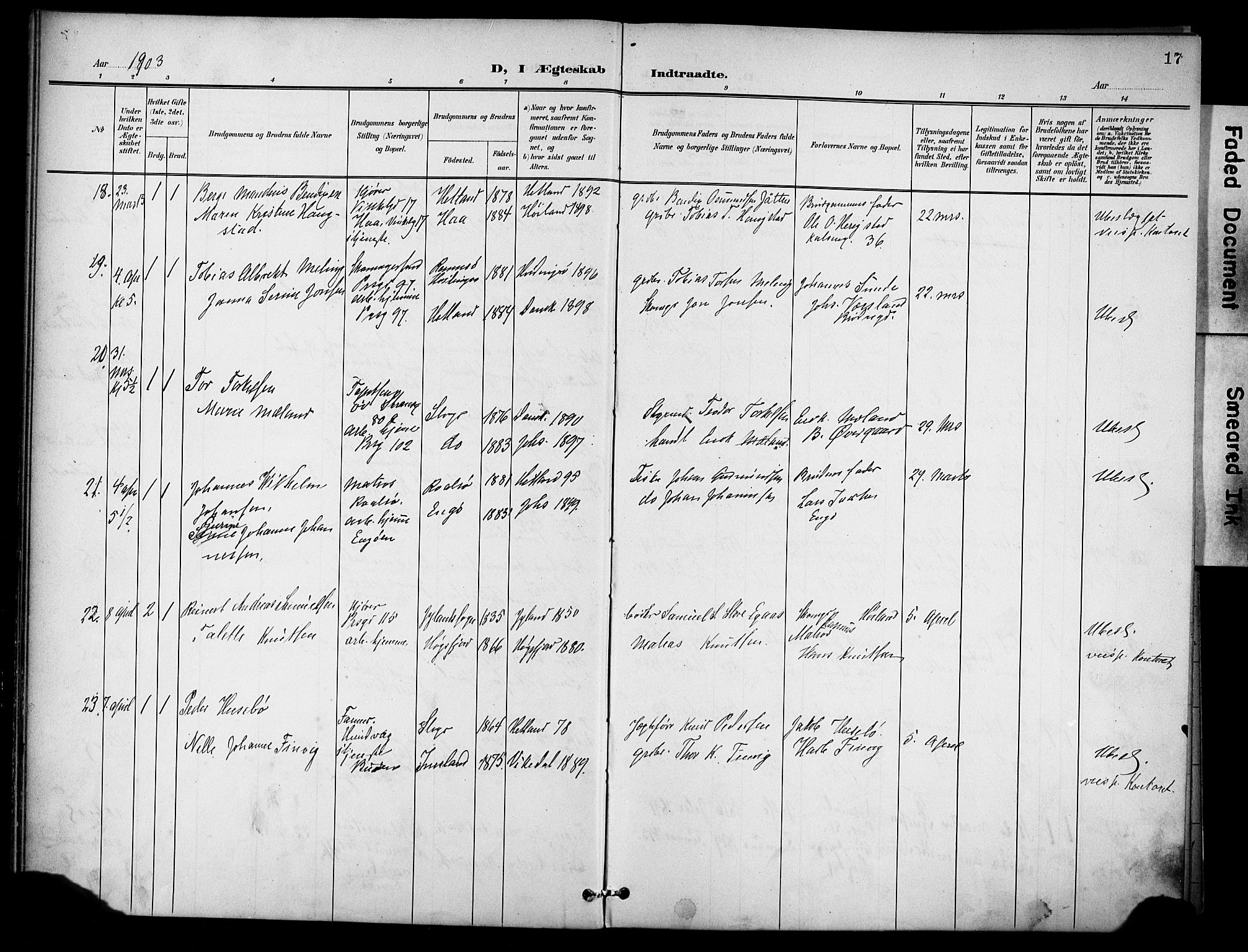 St. Johannes sokneprestkontor, AV/SAST-A-101814/001/30/30BB/L0005: Klokkerbok nr. B 5, 1901-1917, s. 17