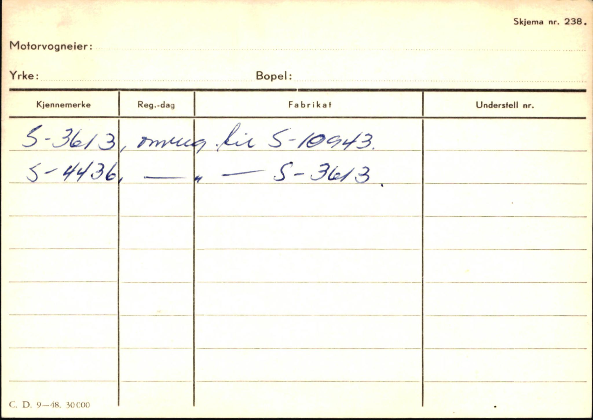 Statens vegvesen, Sogn og Fjordane vegkontor, AV/SAB-A-5301/4/F/L0146: Registerkort Årdal R-Å samt diverse kort, 1945-1975, s. 657