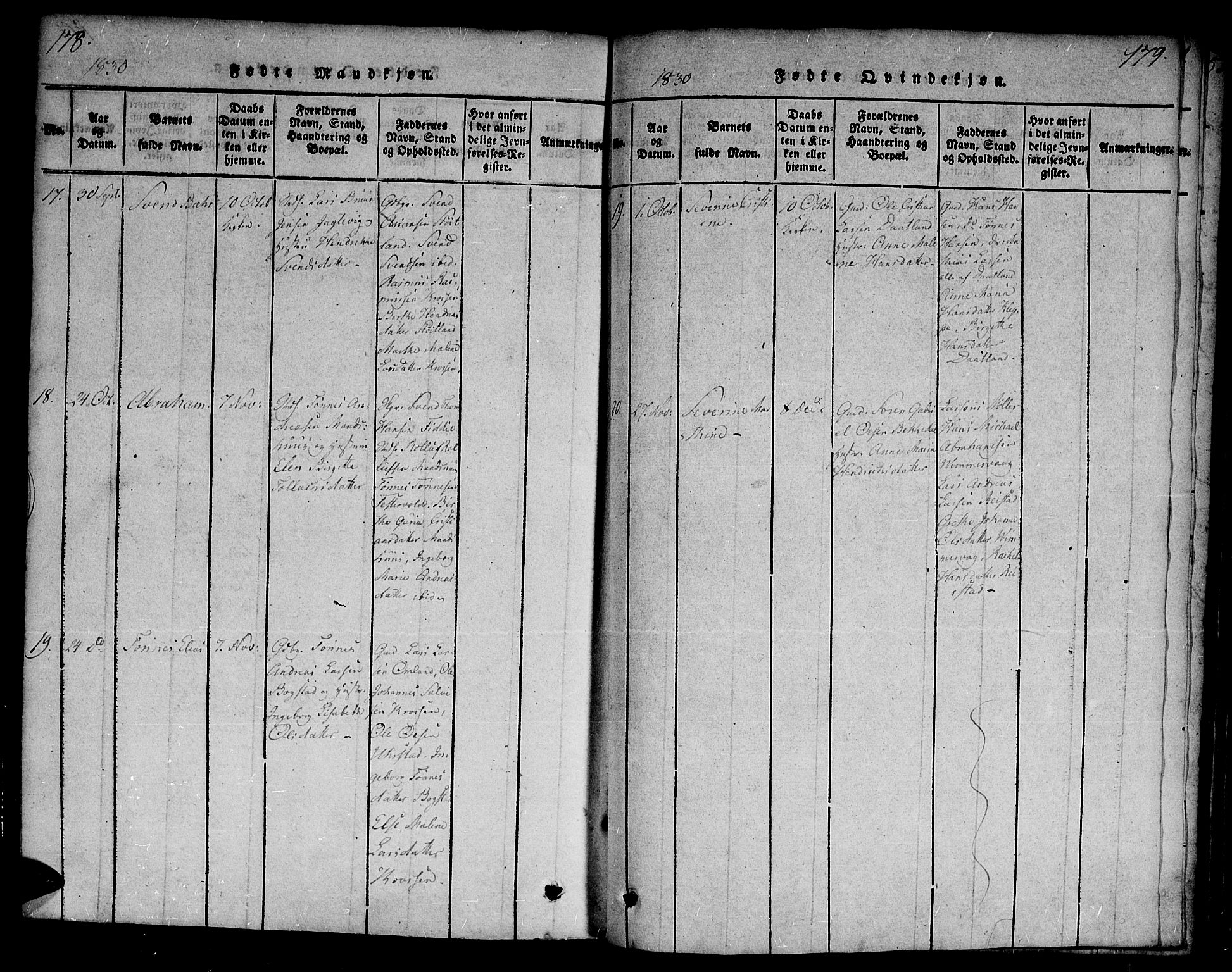 Flekkefjord sokneprestkontor, SAK/1111-0012/F/Fa/Fab/L0003: Ministerialbok nr. A 3, 1815-1830, s. 178-179