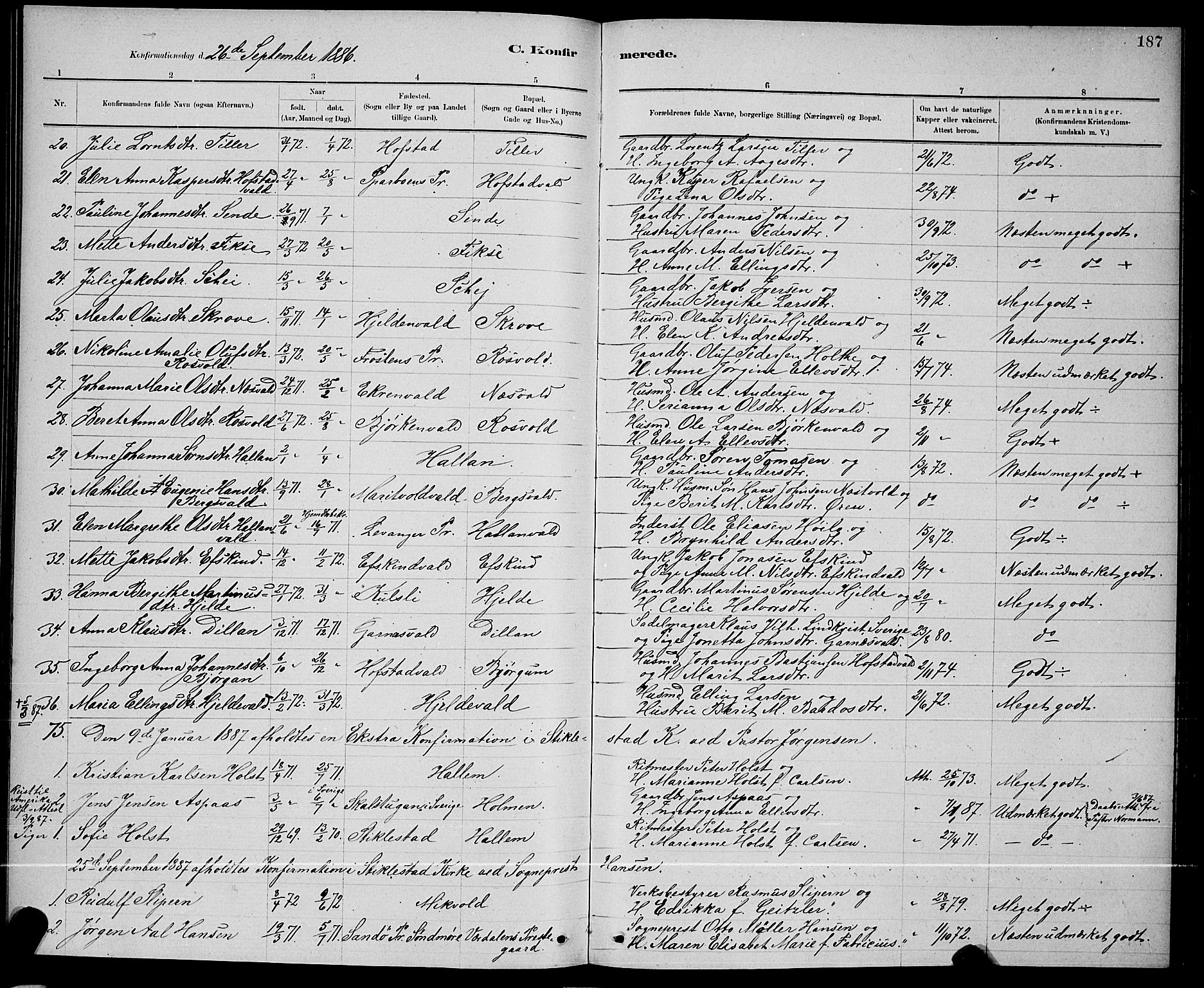 Ministerialprotokoller, klokkerbøker og fødselsregistre - Nord-Trøndelag, SAT/A-1458/723/L0256: Klokkerbok nr. 723C04, 1879-1890, s. 187