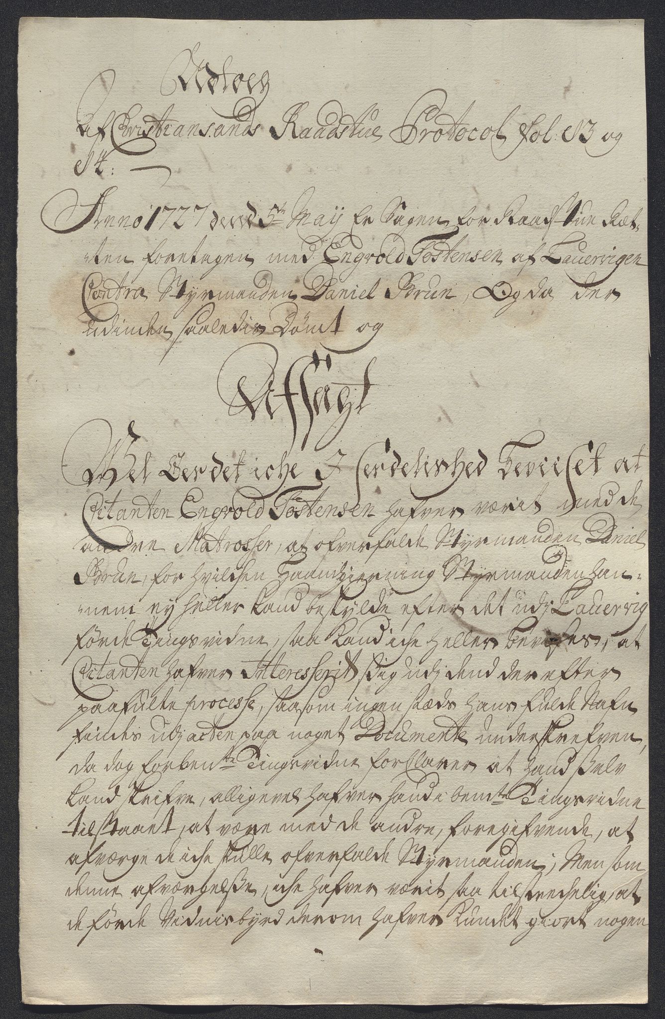 Rentekammeret inntil 1814, Reviderte regnskaper, Byregnskaper, AV/RA-EA-4066/R/Rm/L0286: [M19] Sikt og sakefall, 1719-1727, s. 575