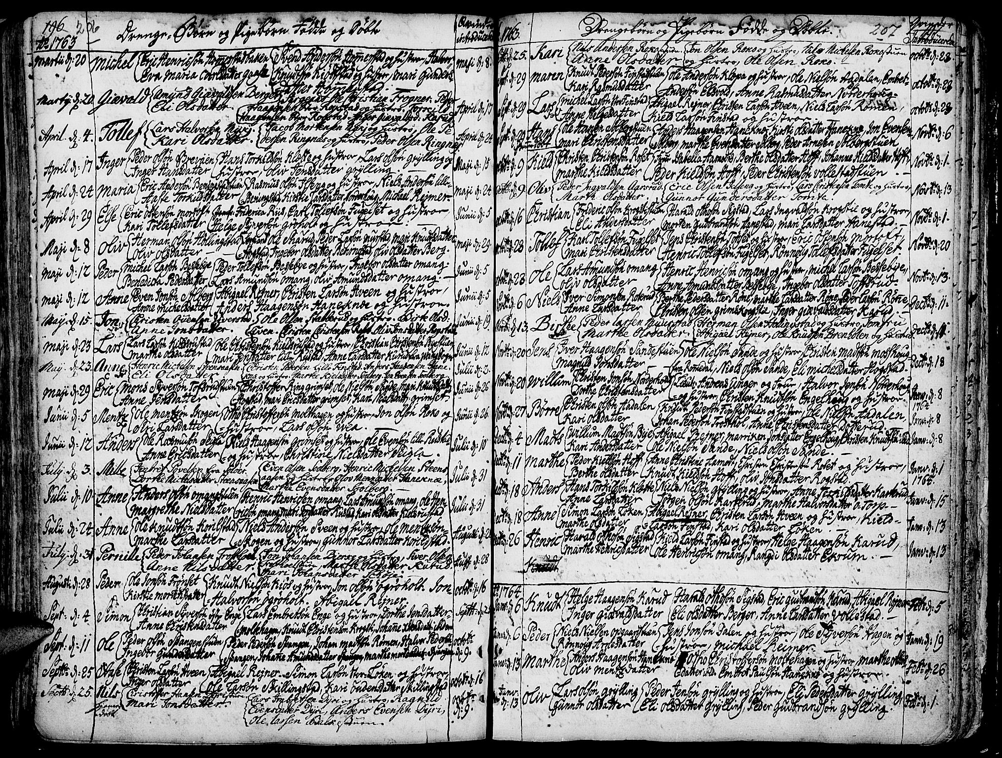Løten prestekontor, AV/SAH-PREST-022/K/Ka/L0002: Ministerialbok nr. 2, 1731-1772, s. 206-207