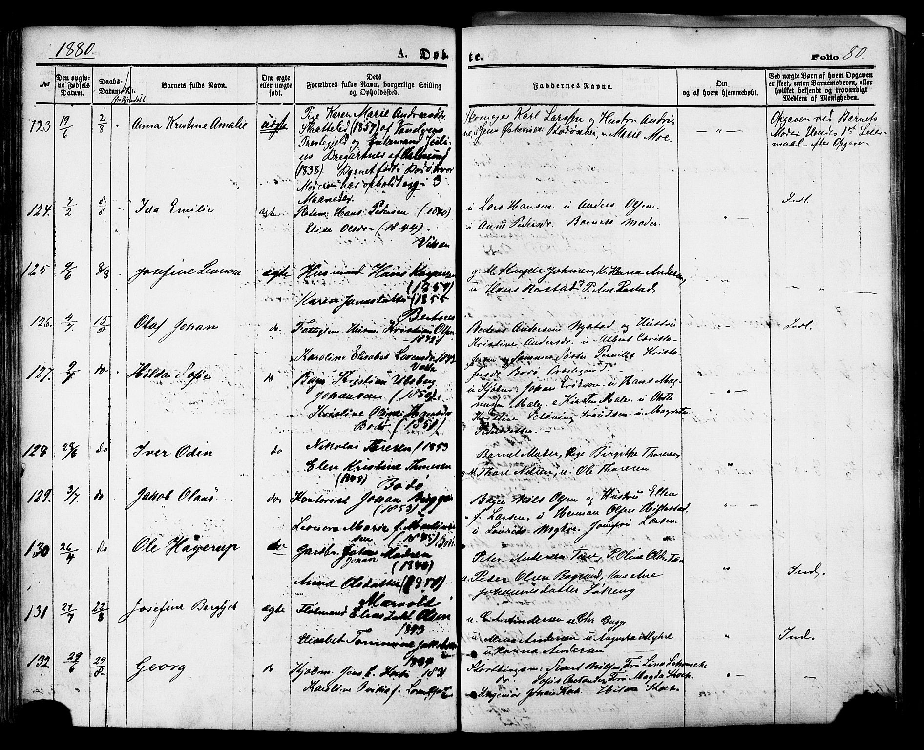Ministerialprotokoller, klokkerbøker og fødselsregistre - Nordland, AV/SAT-A-1459/801/L0009: Ministerialbok nr. 801A09, 1876-1883, s. 80