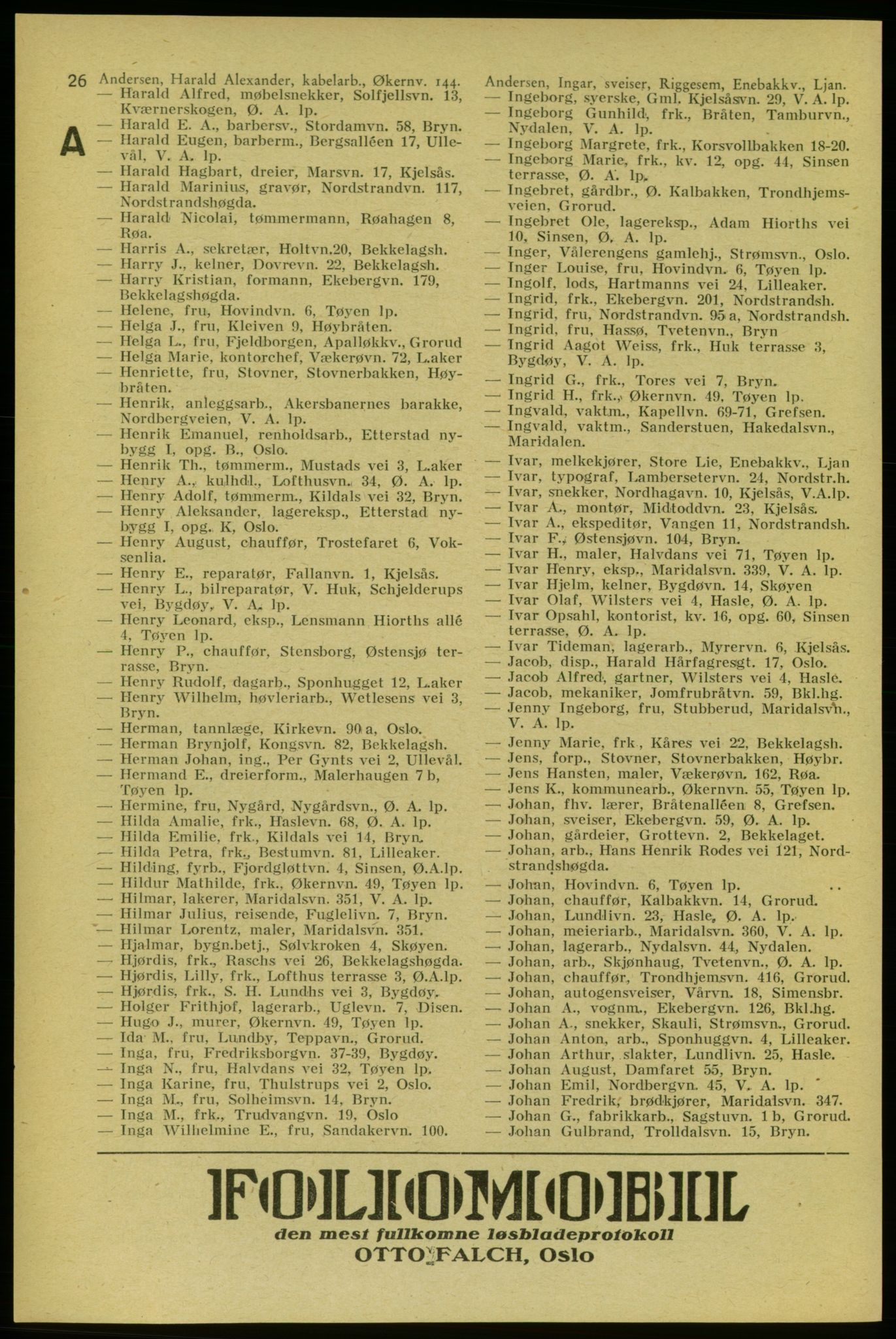 Aker adressebok/adressekalender, PUBL/001/A/006: Aker adressebok, 1937-1938, s. 26