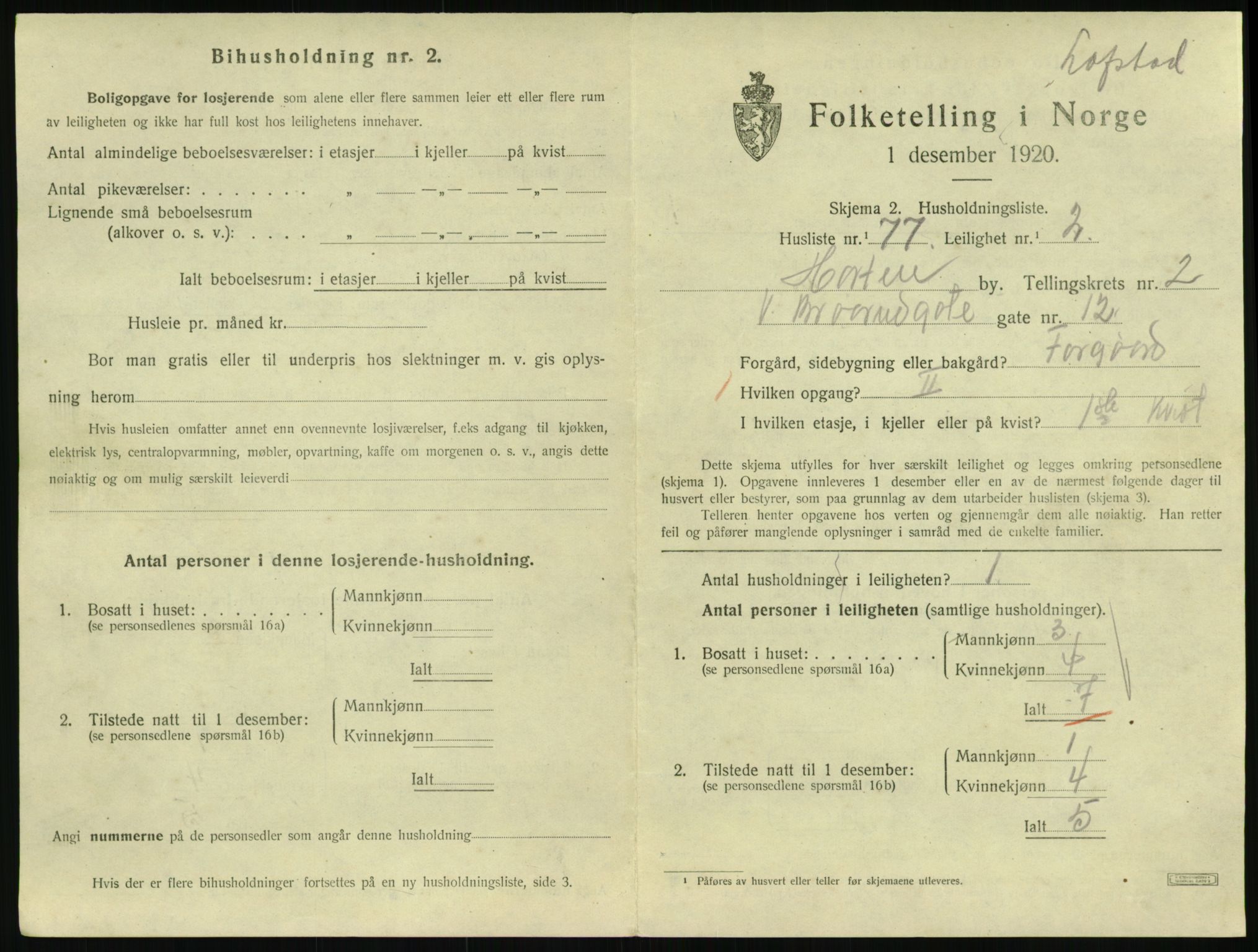SAKO, Folketelling 1920 for 0703 Horten kjøpstad, 1920, s. 3621