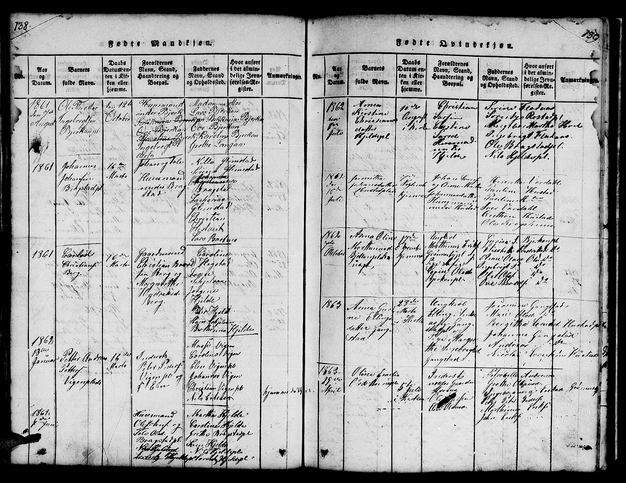 Ministerialprotokoller, klokkerbøker og fødselsregistre - Nord-Trøndelag, SAT/A-1458/732/L0317: Klokkerbok nr. 732C01, 1816-1881, s. 138-139