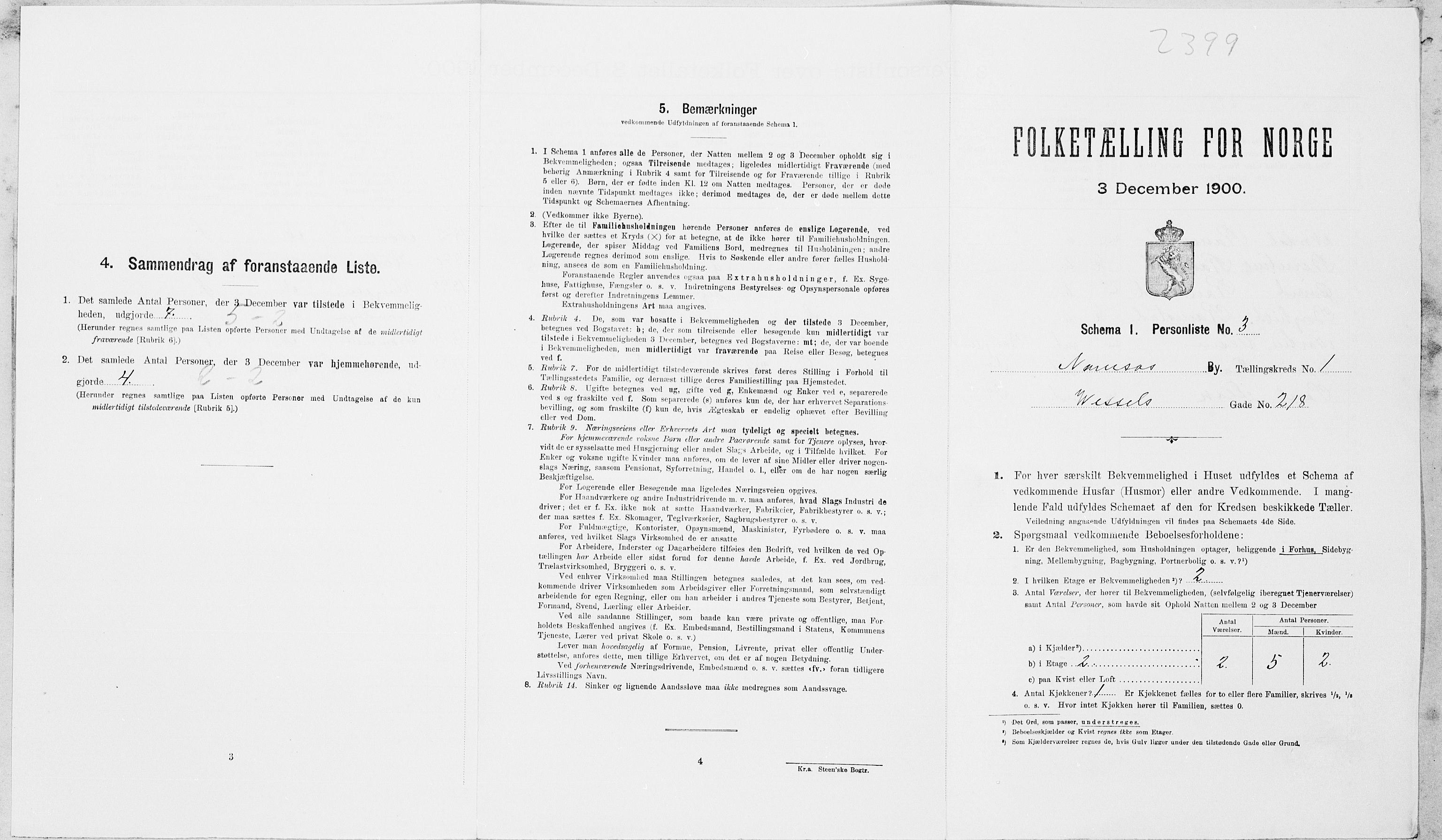 SAT, Folketelling 1900 for 1703 Namsos ladested, 1900, s. 200